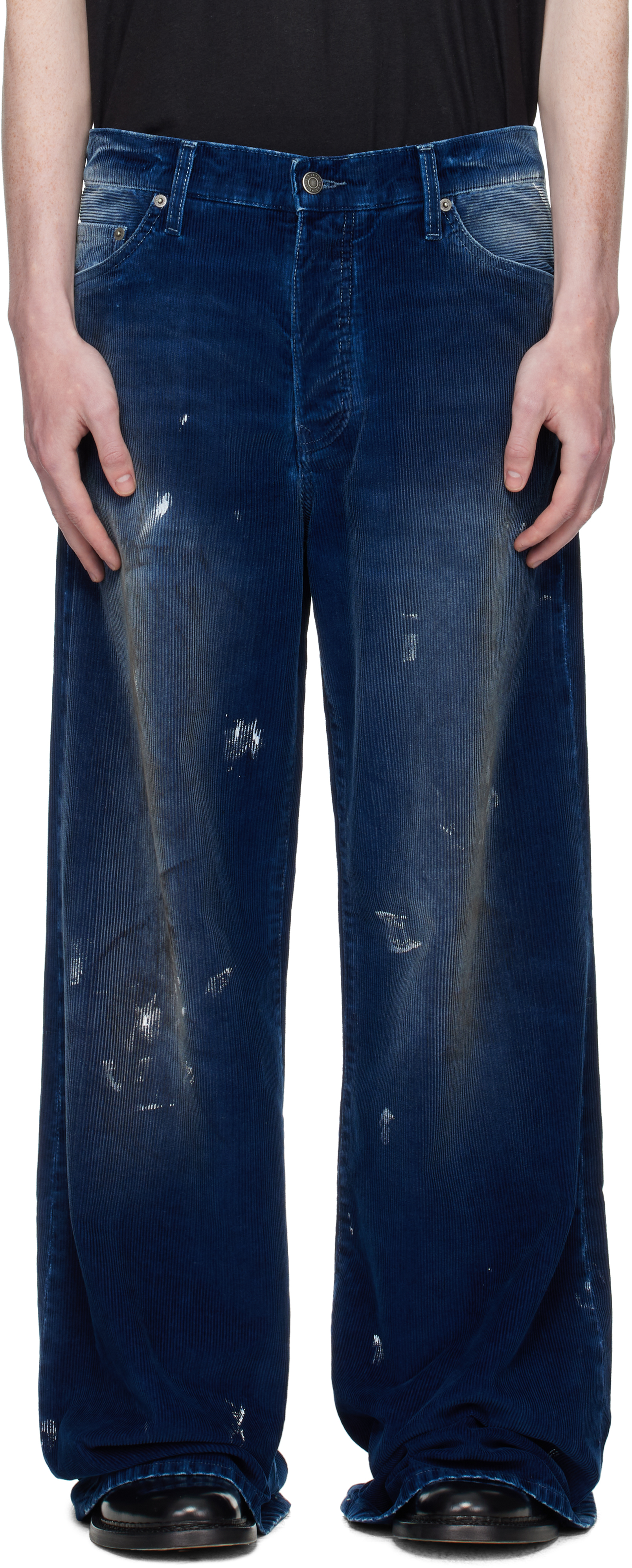 Blue Victor Indigo Cord Wide Leg Jeans
