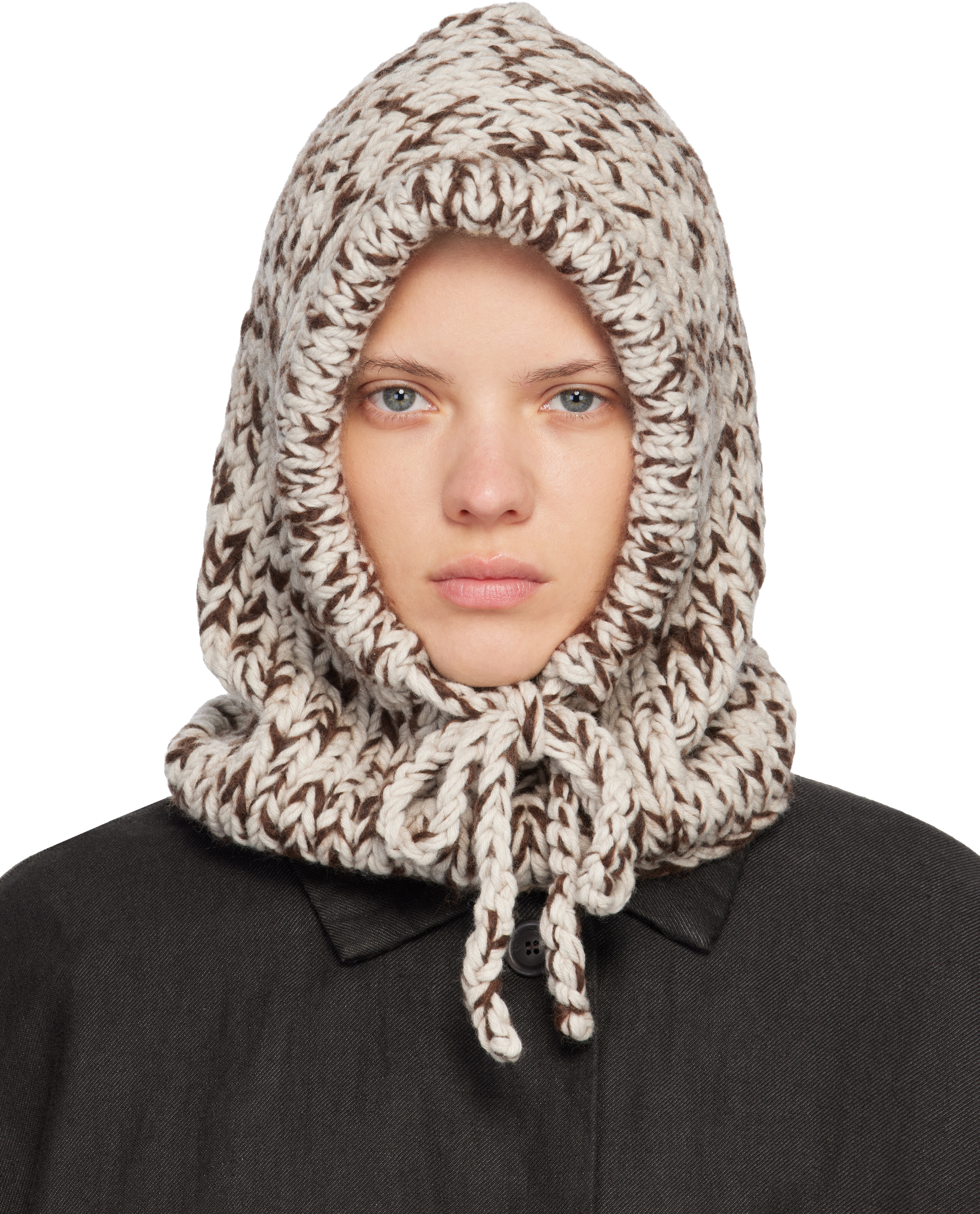 Casey Casey Brown Hand-knit Hood