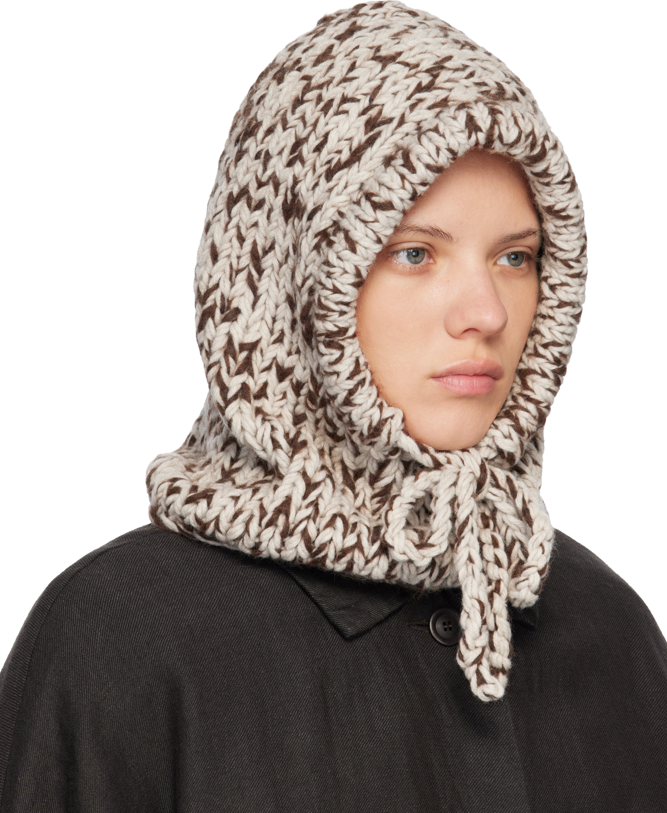 Casey Casey Brown Hand-knit Hood