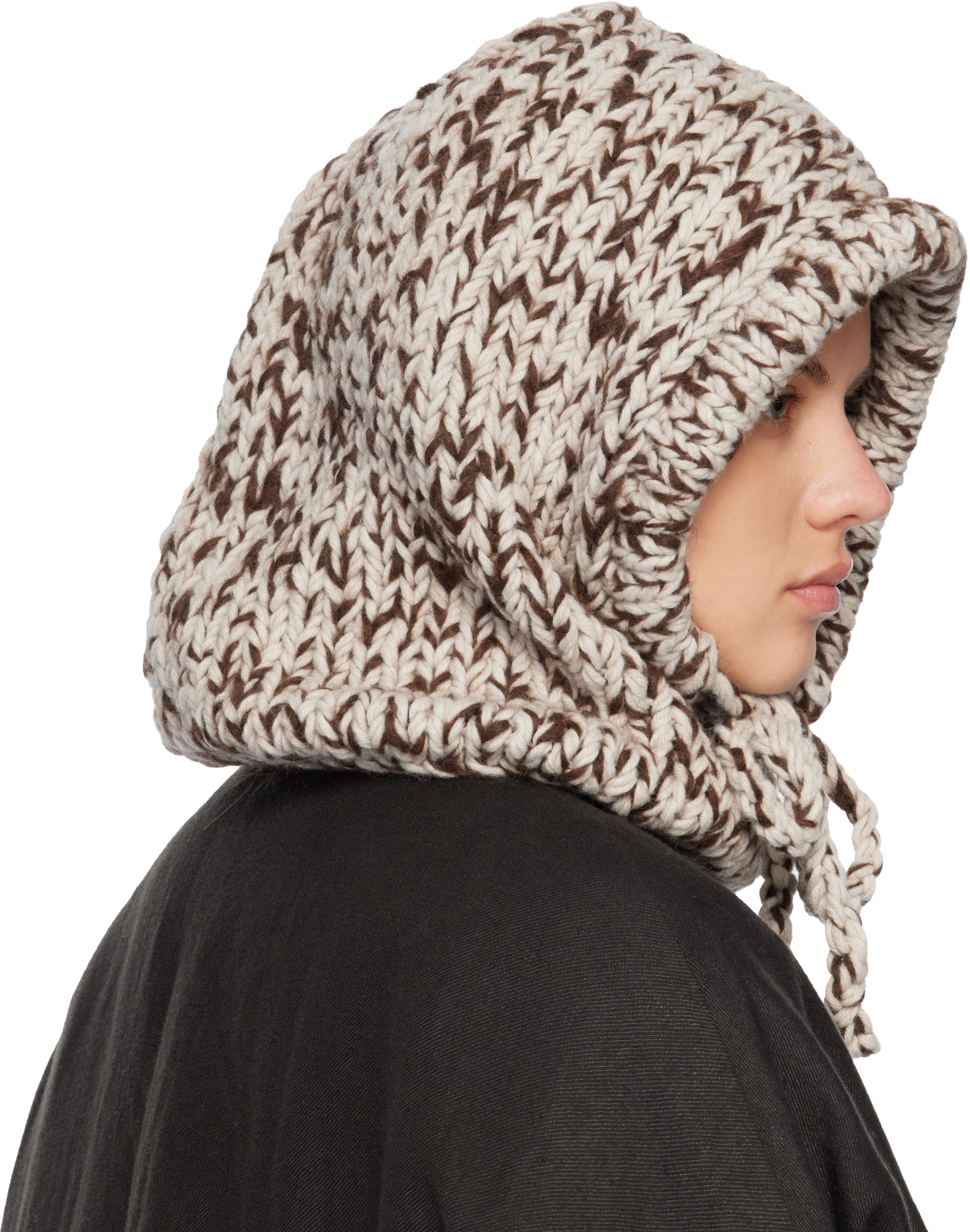Casey Casey Brown Hand-knit Hood