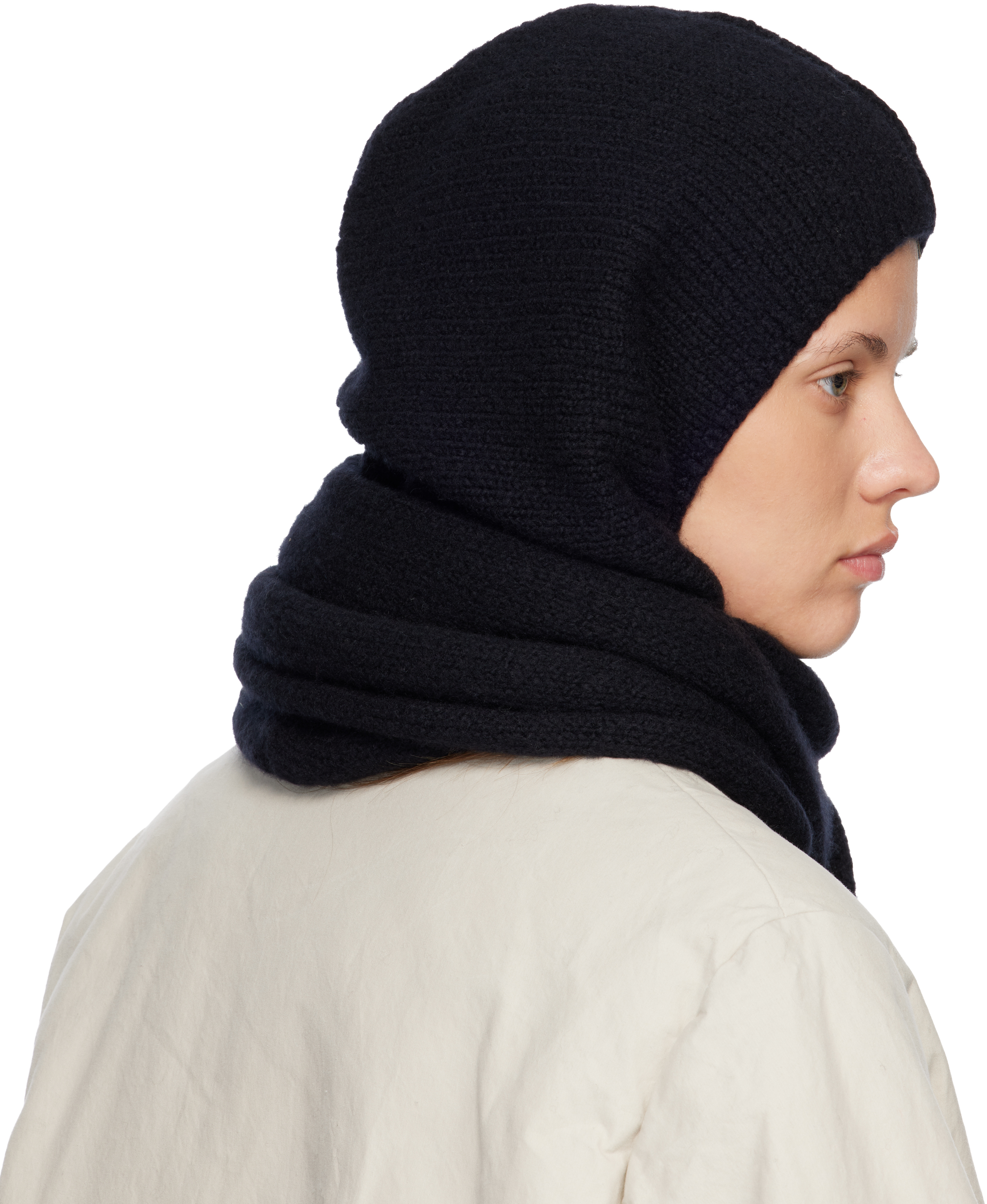 Casey Casey Black Softy Hooded Scarf In Black