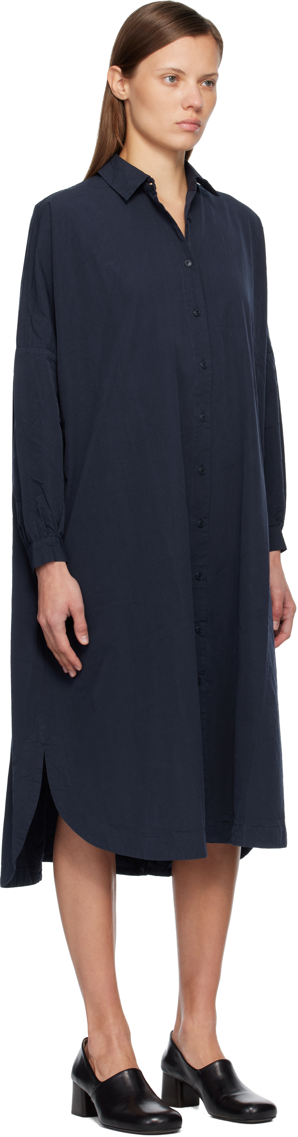 Casey Casey Navy Yuri Midi Dress In Blue