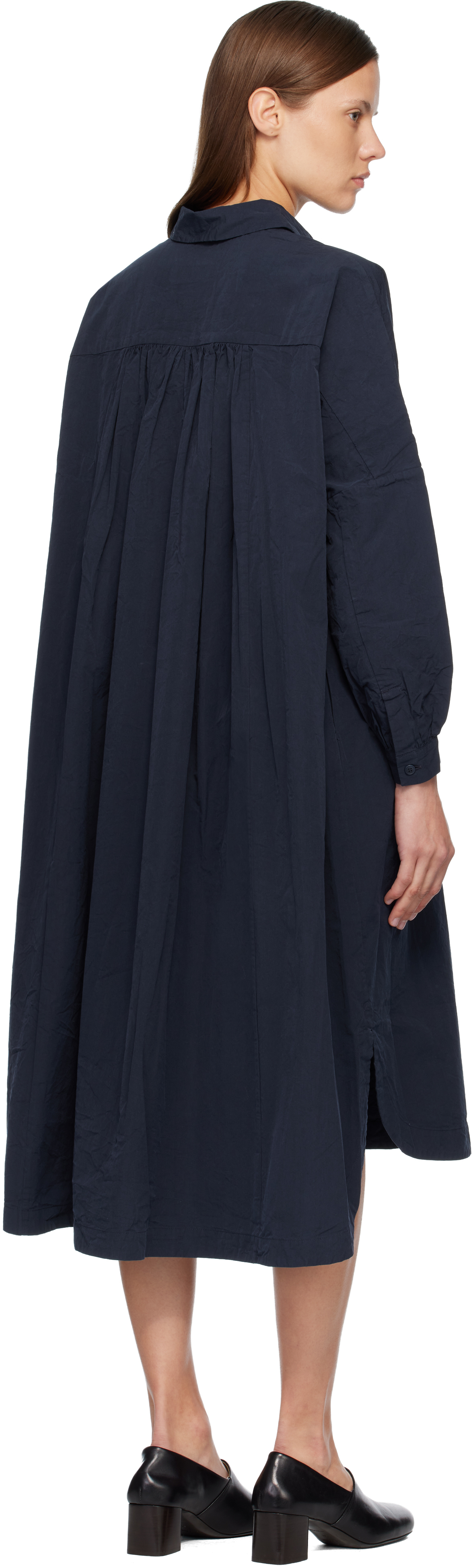 Casey Casey Navy Yuri Midi Dress In Blue