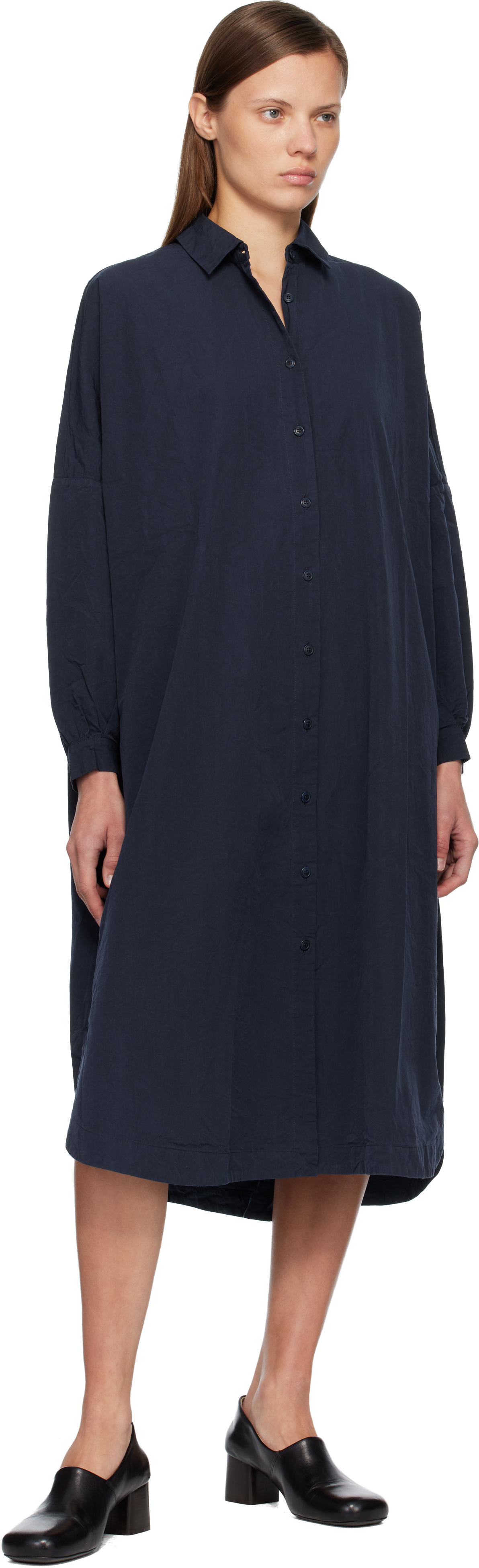 Casey Casey Navy Yuri Midi Dress In Blue