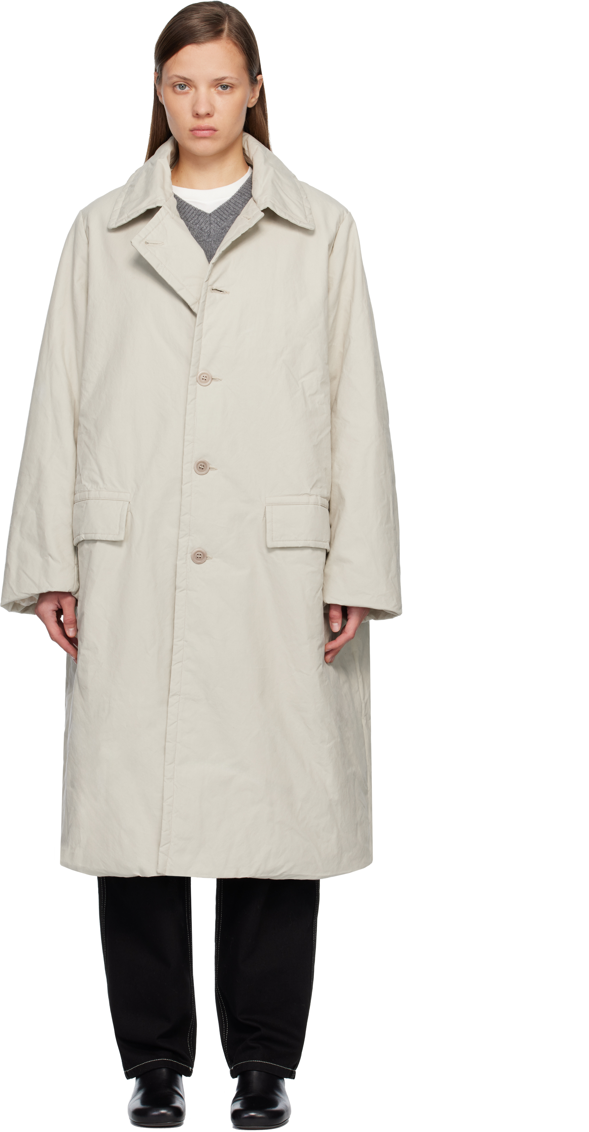 Casey Casey Beige Milu Coat In Brown