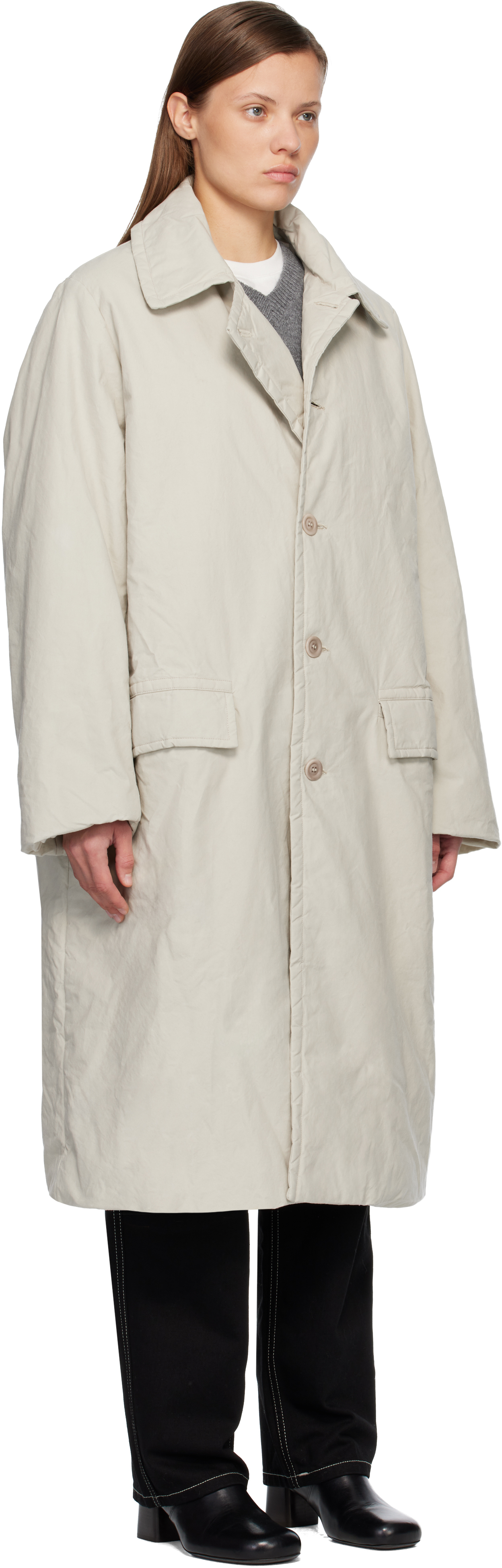 Casey Casey Beige Milu Coat In Brown