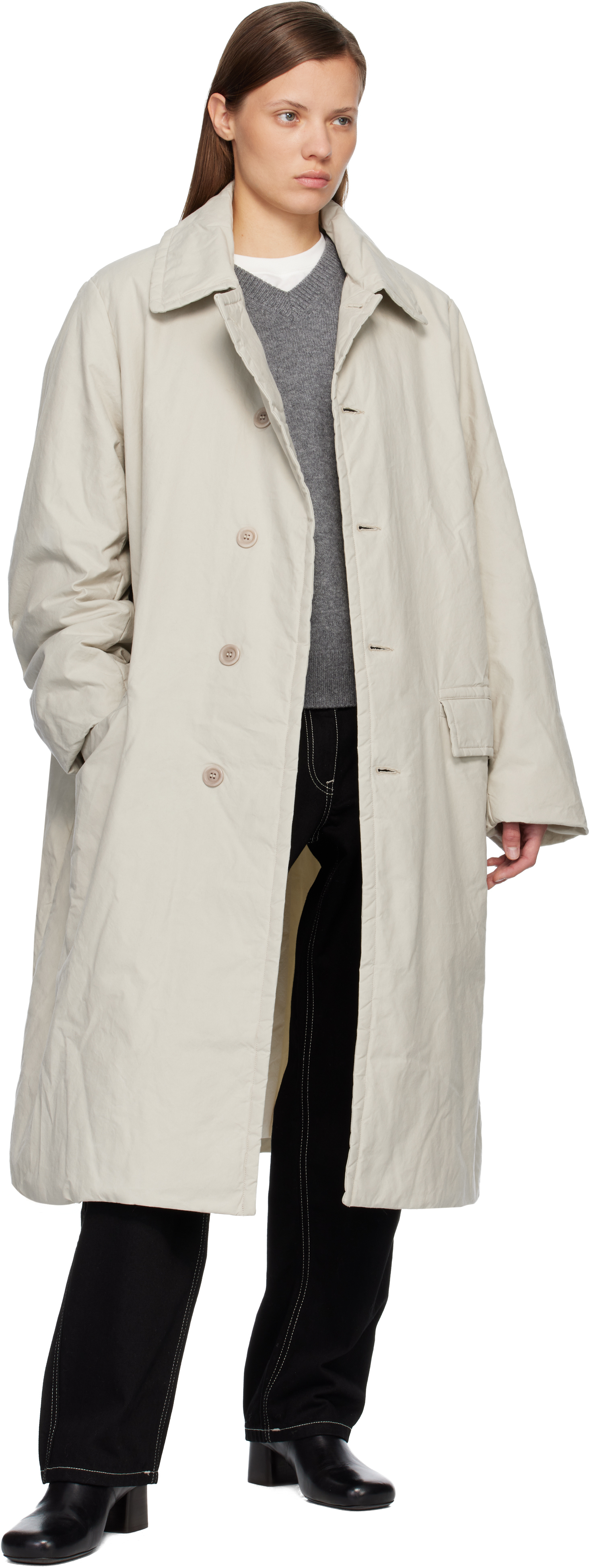 Casey Casey Beige Milu Coat In Brown