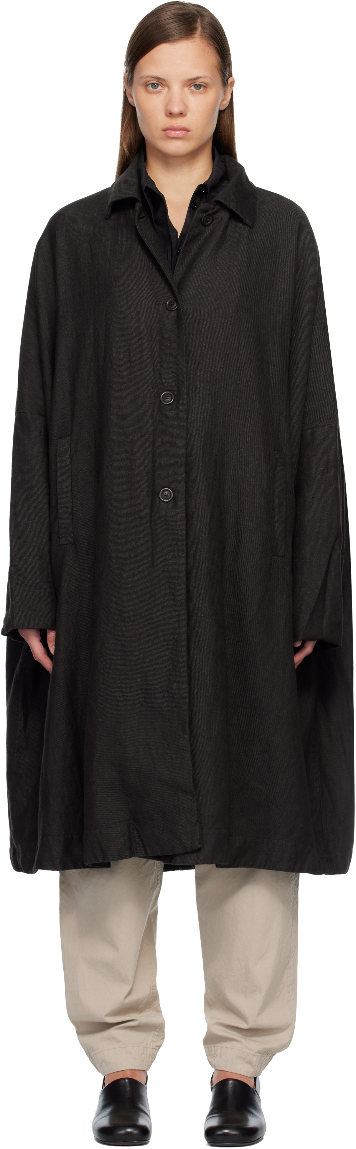 Casey Casey Brown Atomless Coat In Brown