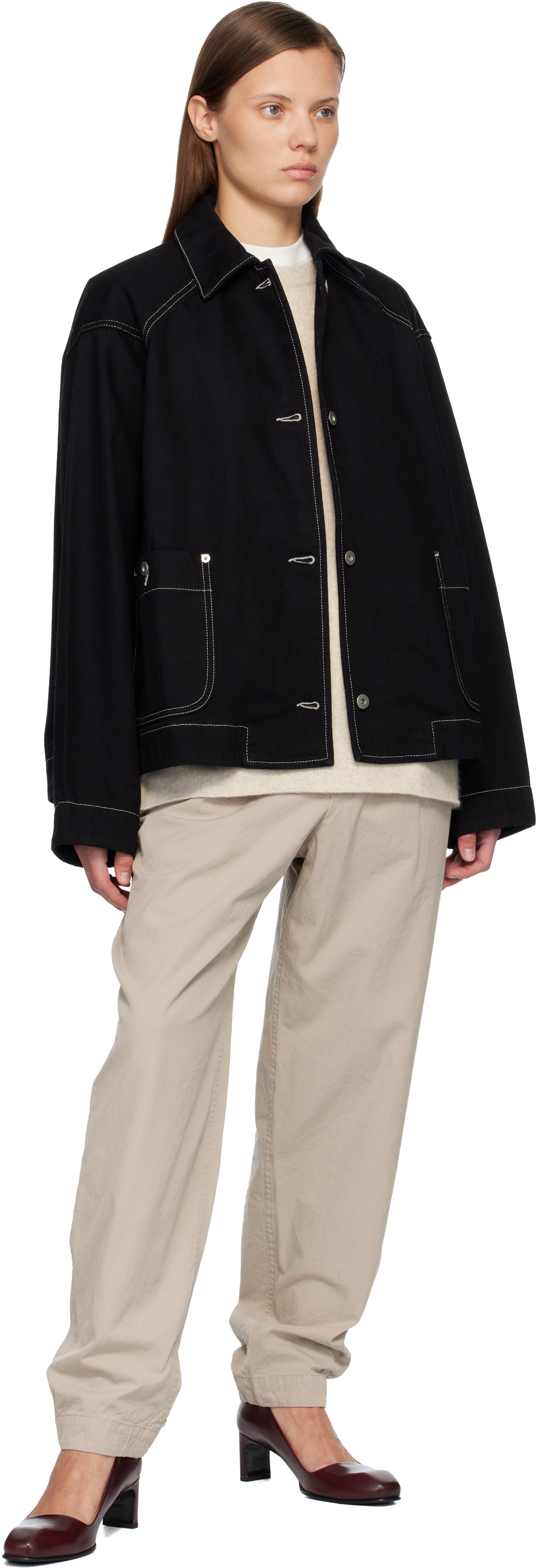 Casey Casey Black Drays Travail Denim Jacket In Black