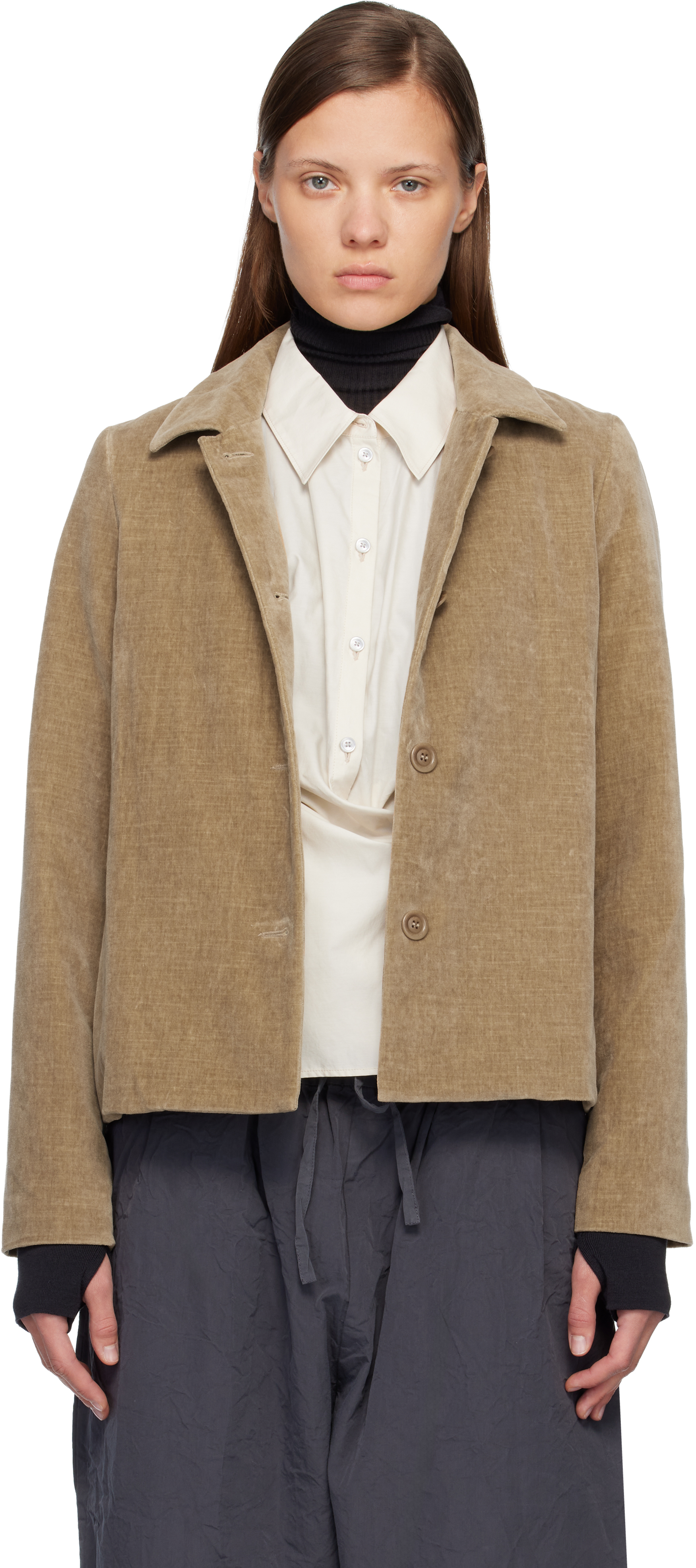 Casey Casey Beige Pwet Jacket In Brown
