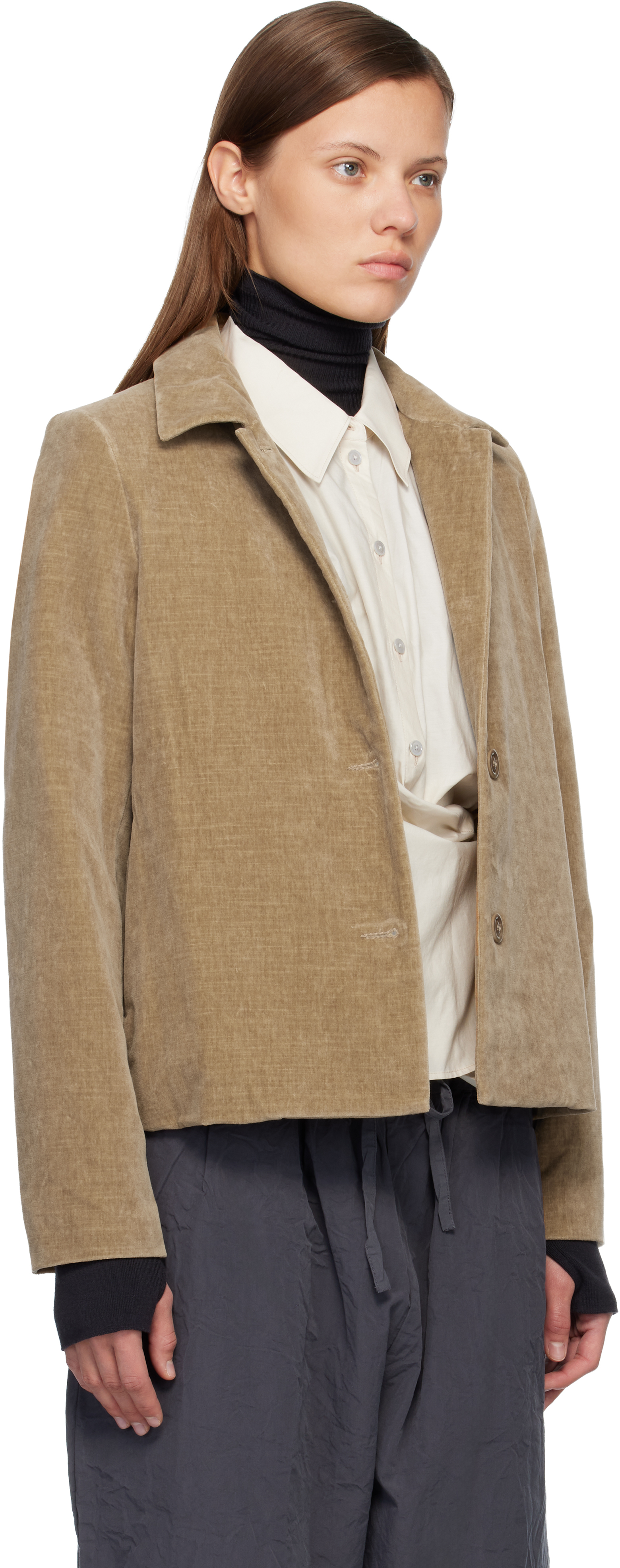 Casey Casey Beige Pwet Jacket In Brown