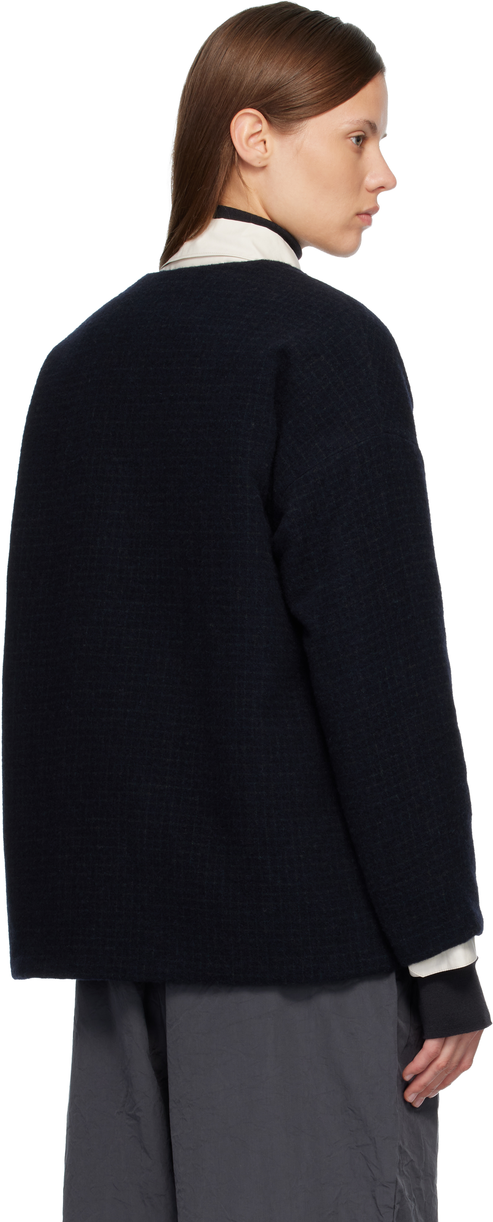 Casey Casey Navy Julia Reversible Jacket In Blue