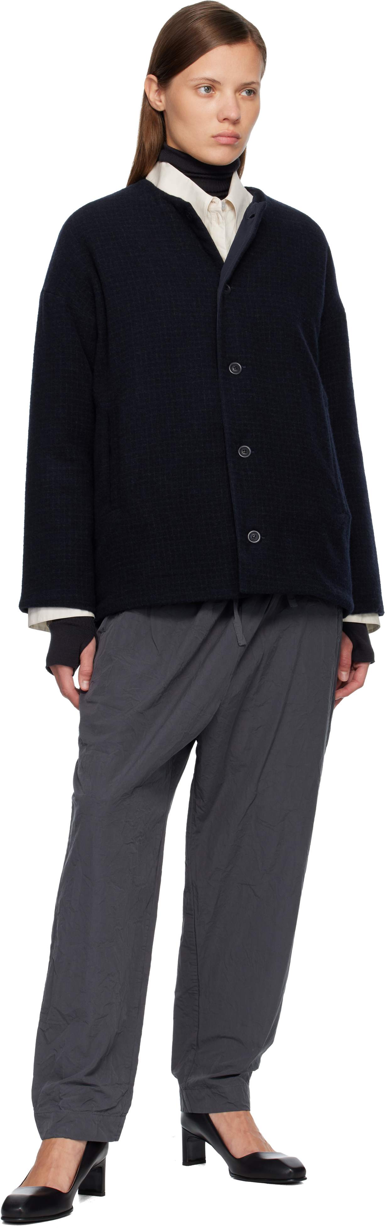 Casey Casey Navy Julia Reversible Jacket In Blue