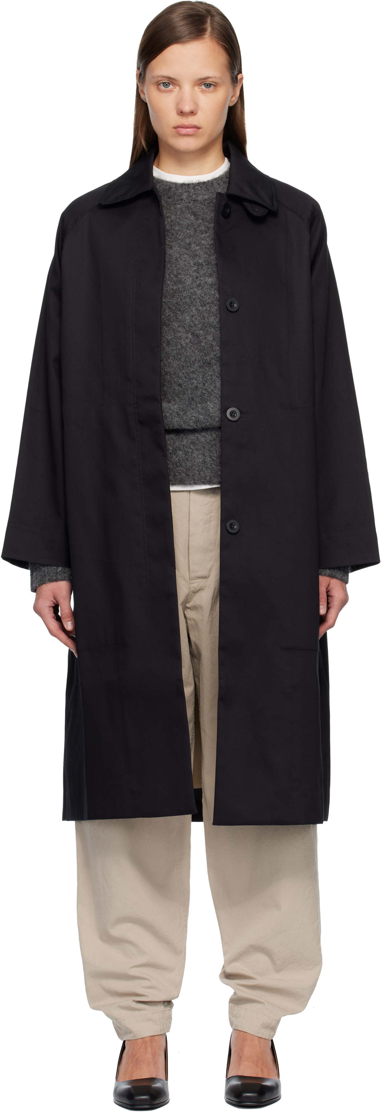Casey Casey Black Carlyle Trench Coat In Black