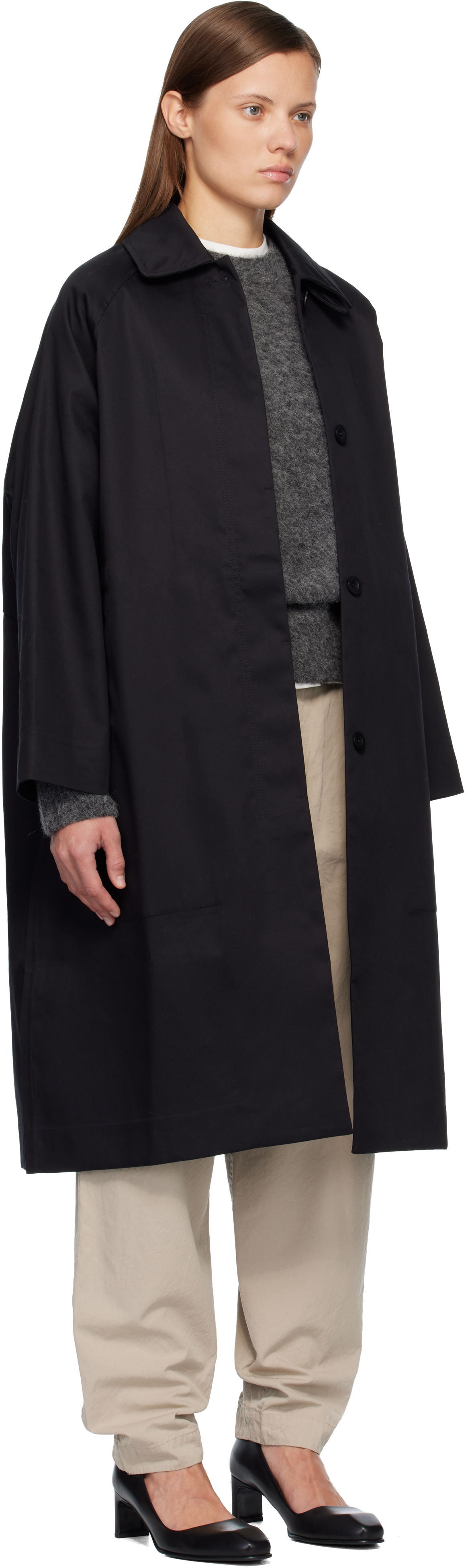 Casey Casey Black Carlyle Trench Coat In Black