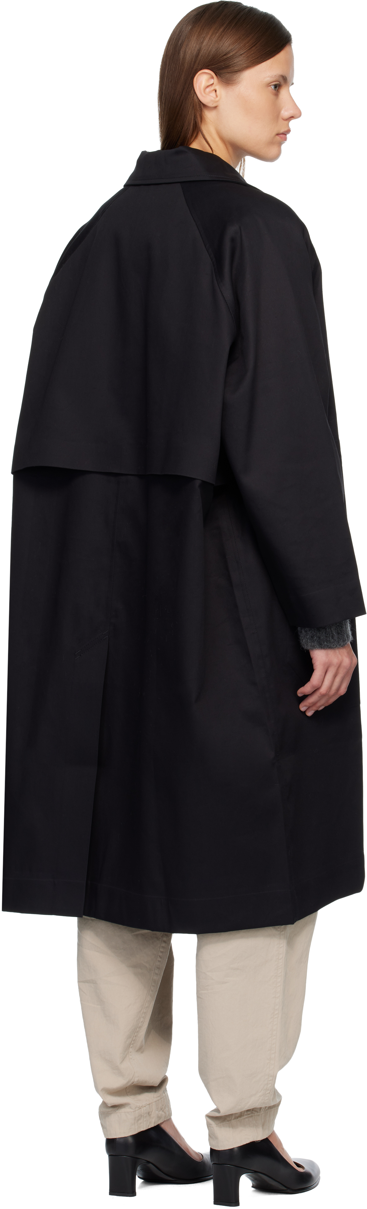 Casey Casey Black Carlyle Trench Coat In Black