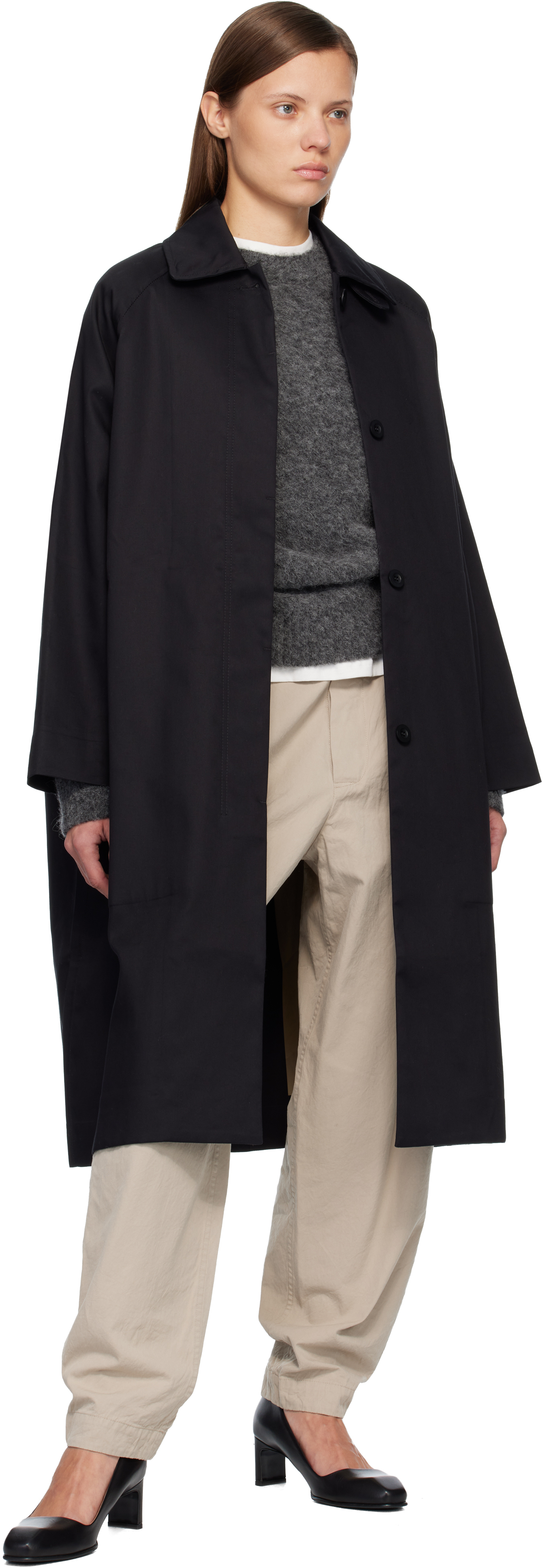 Casey Casey Black Carlyle Trench Coat In Black