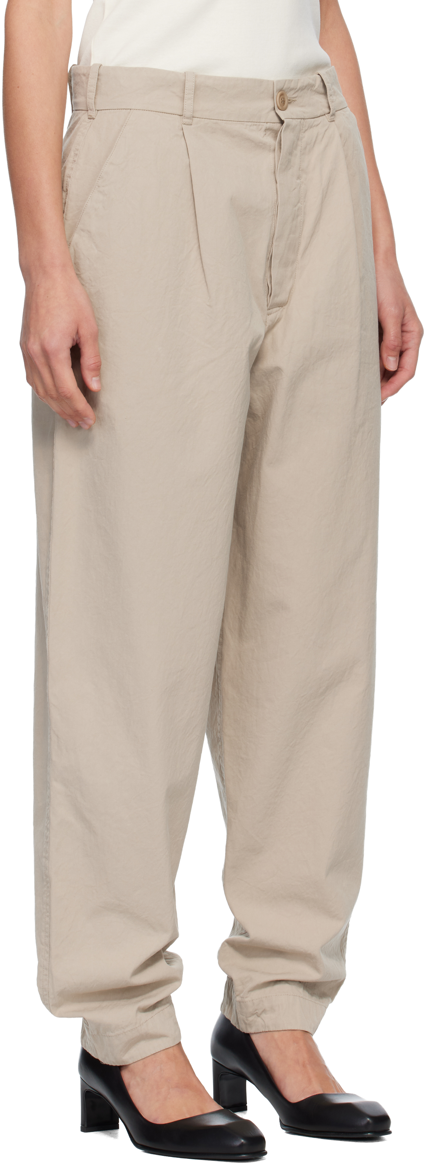 Casey Casey Beige Mili Hiroshi Trousers In Gray