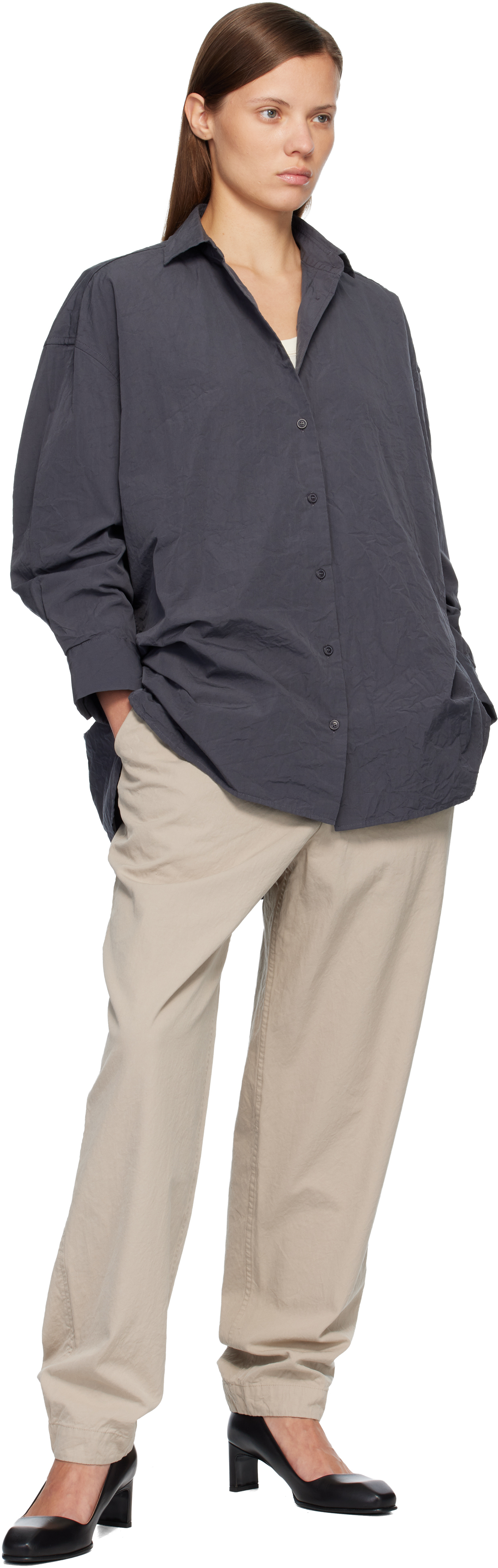 Casey Casey Beige Mili Hiroshi Trousers In Gray