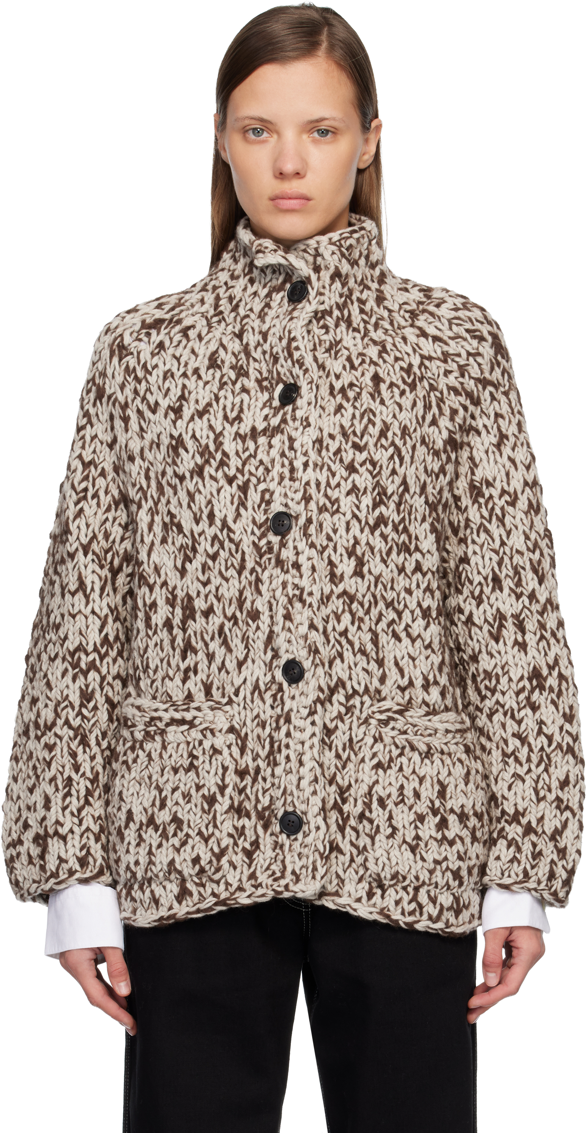 Casey Casey Patch-pocket Button Cardigan In Multi