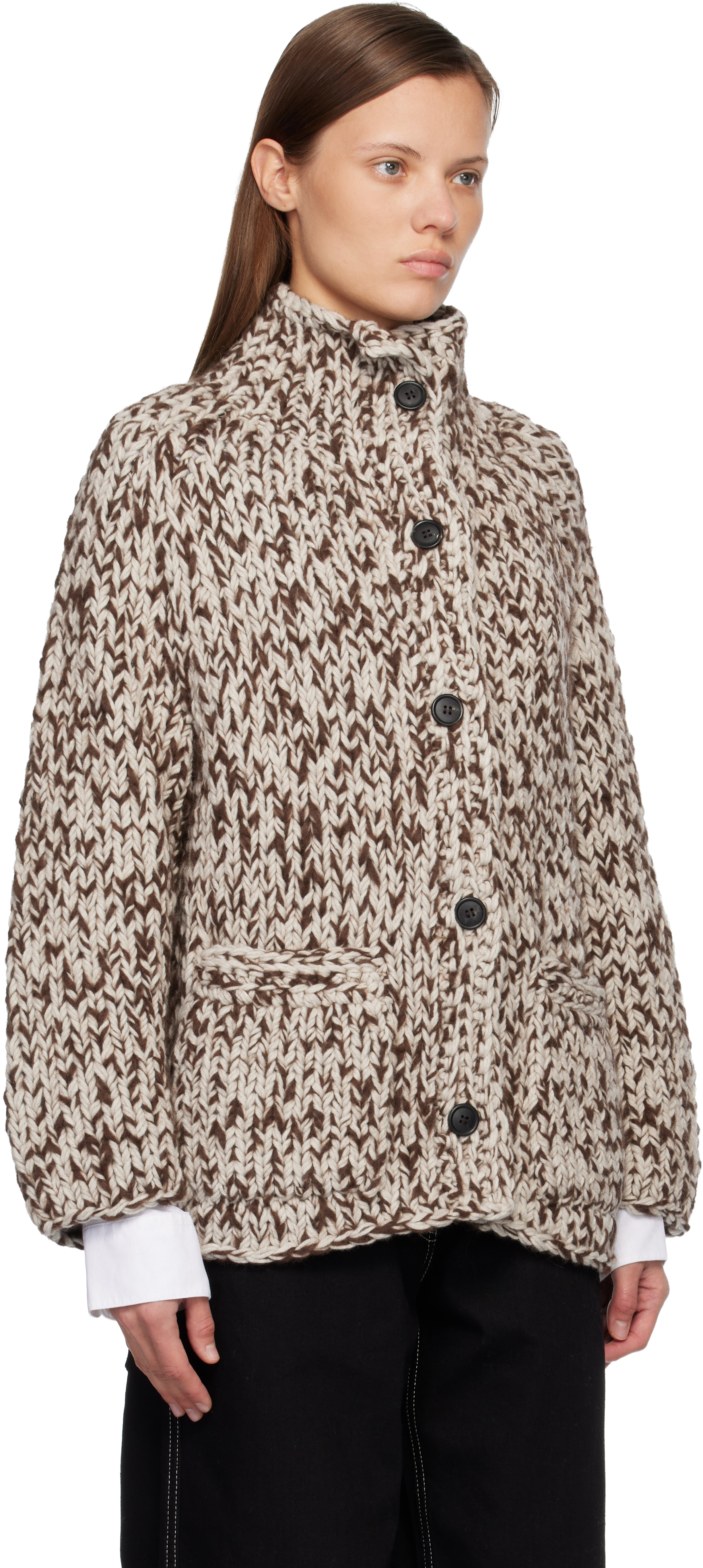 Casey Casey Patch-pocket Button Cardigan In Multi