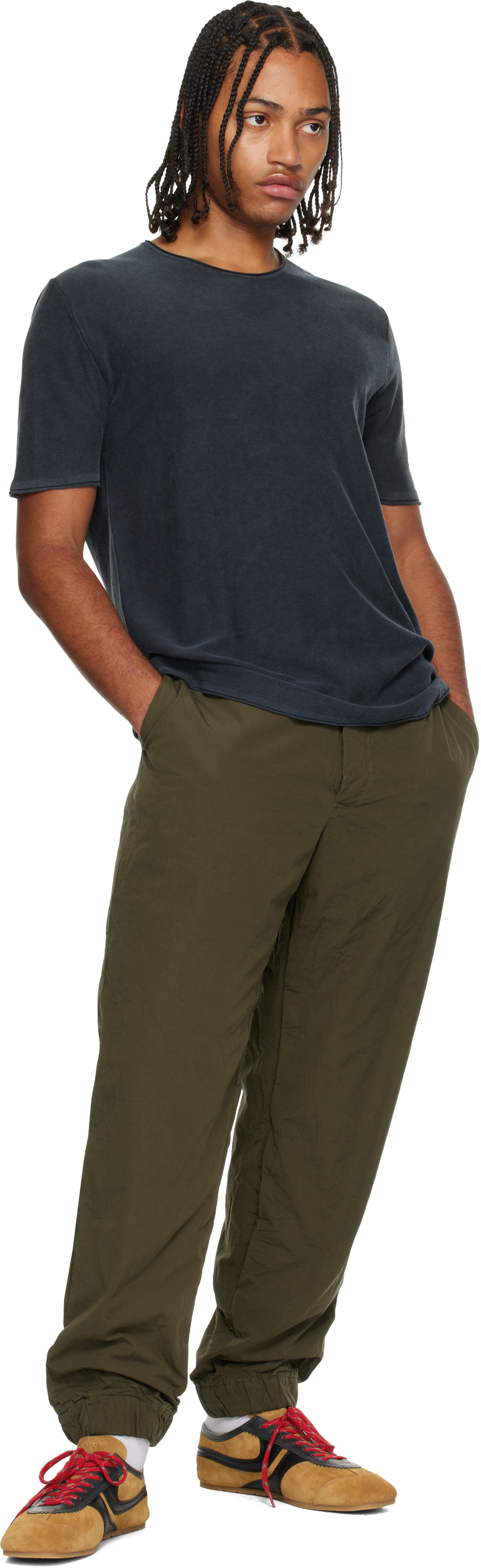 Casey Casey Navy Overdyed T-shirt In Blue