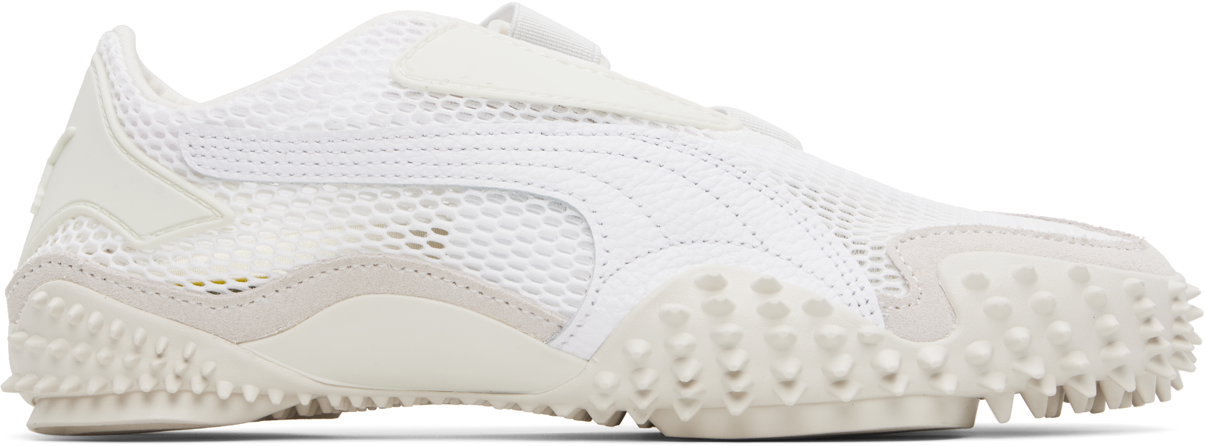 White & Gray Mostro Mesh Sneakers