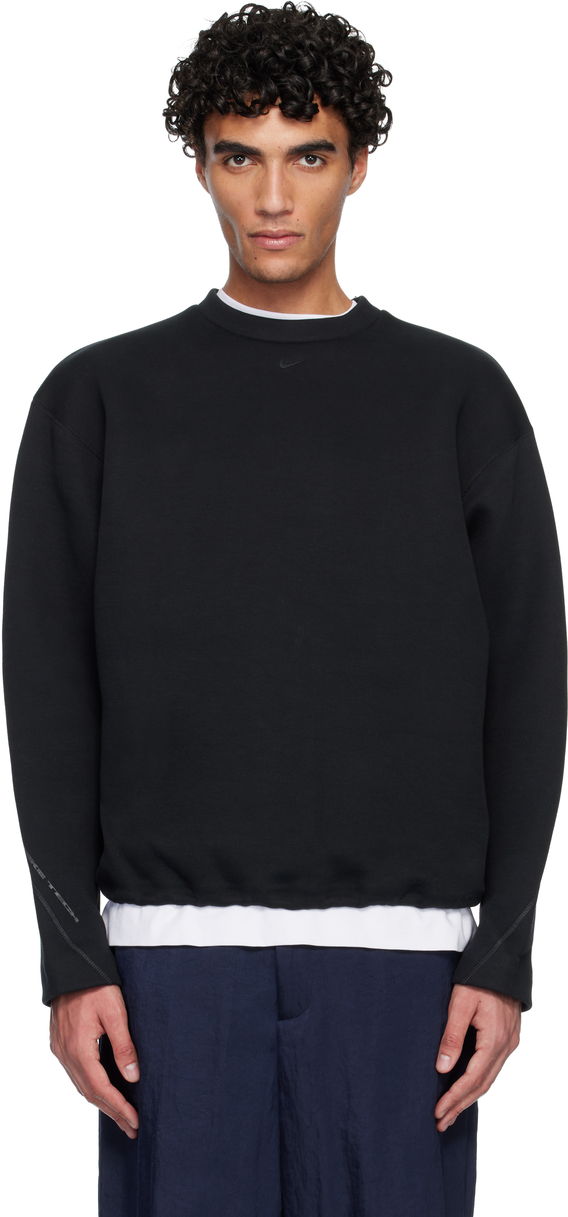 Nike: Black Nike Tech Fleece Loose Fit Sweatshirt | SSENSE Canada