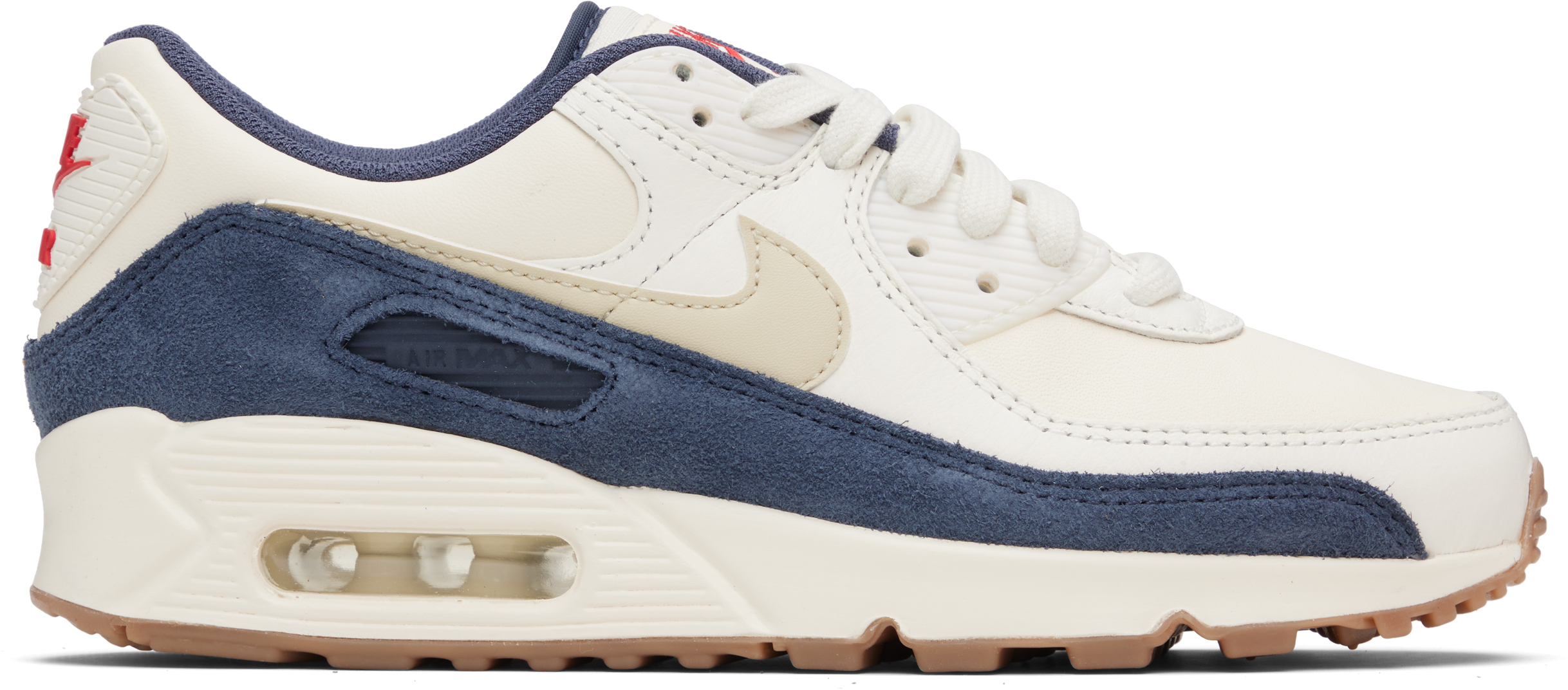 White & Blue Air Max 90 PRM Sneakers by Nike on Sale