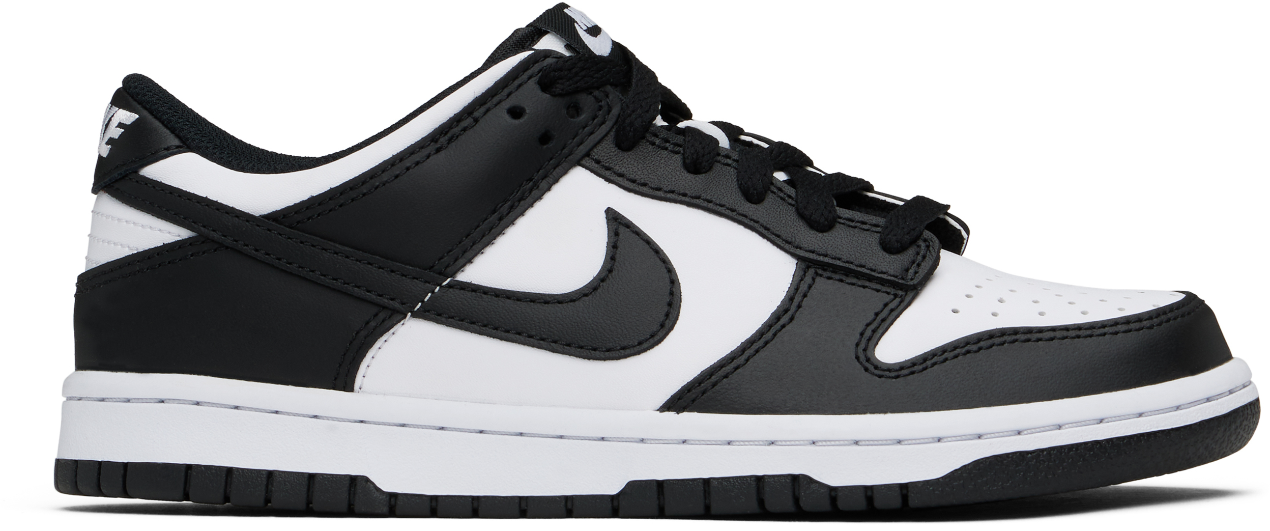 Nike Big Kids Black & White Dunk Low Sneakers In Cw1590-100
