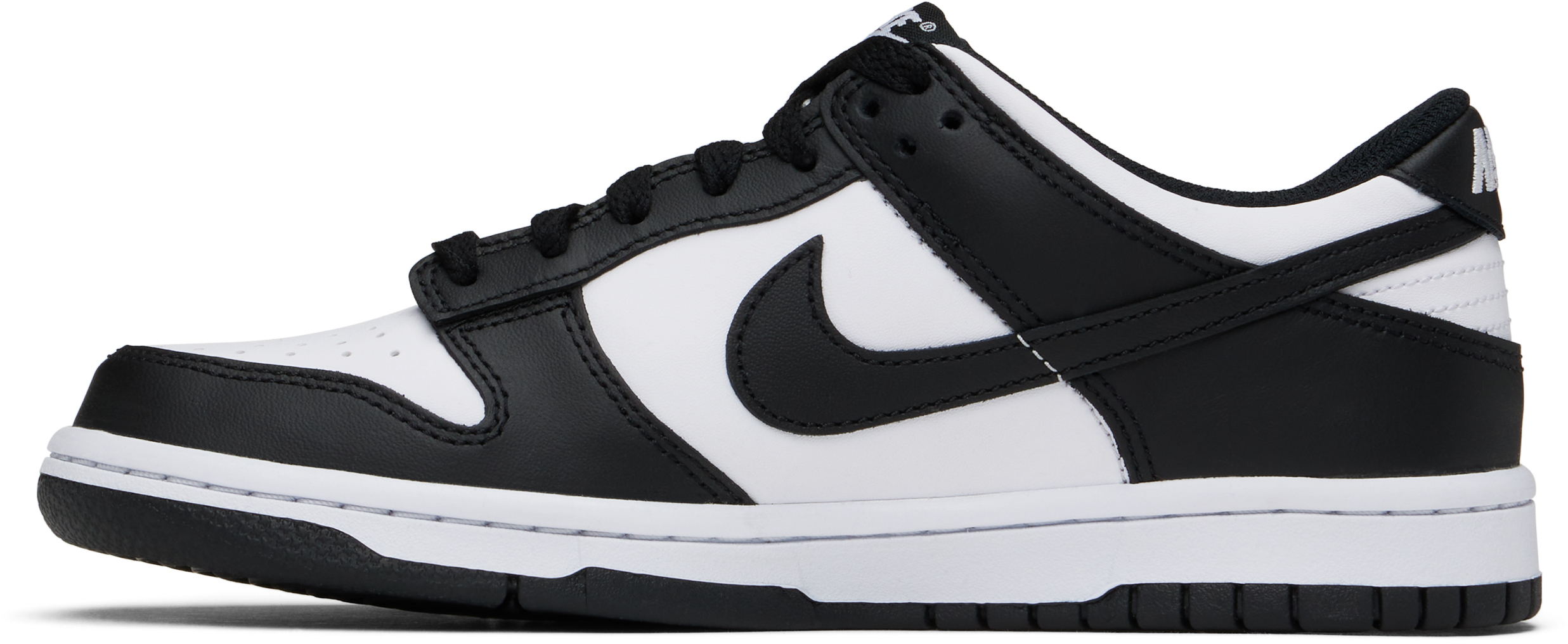 Nike Big Kids Black & White Dunk Low Sneakers In Cw1590-100