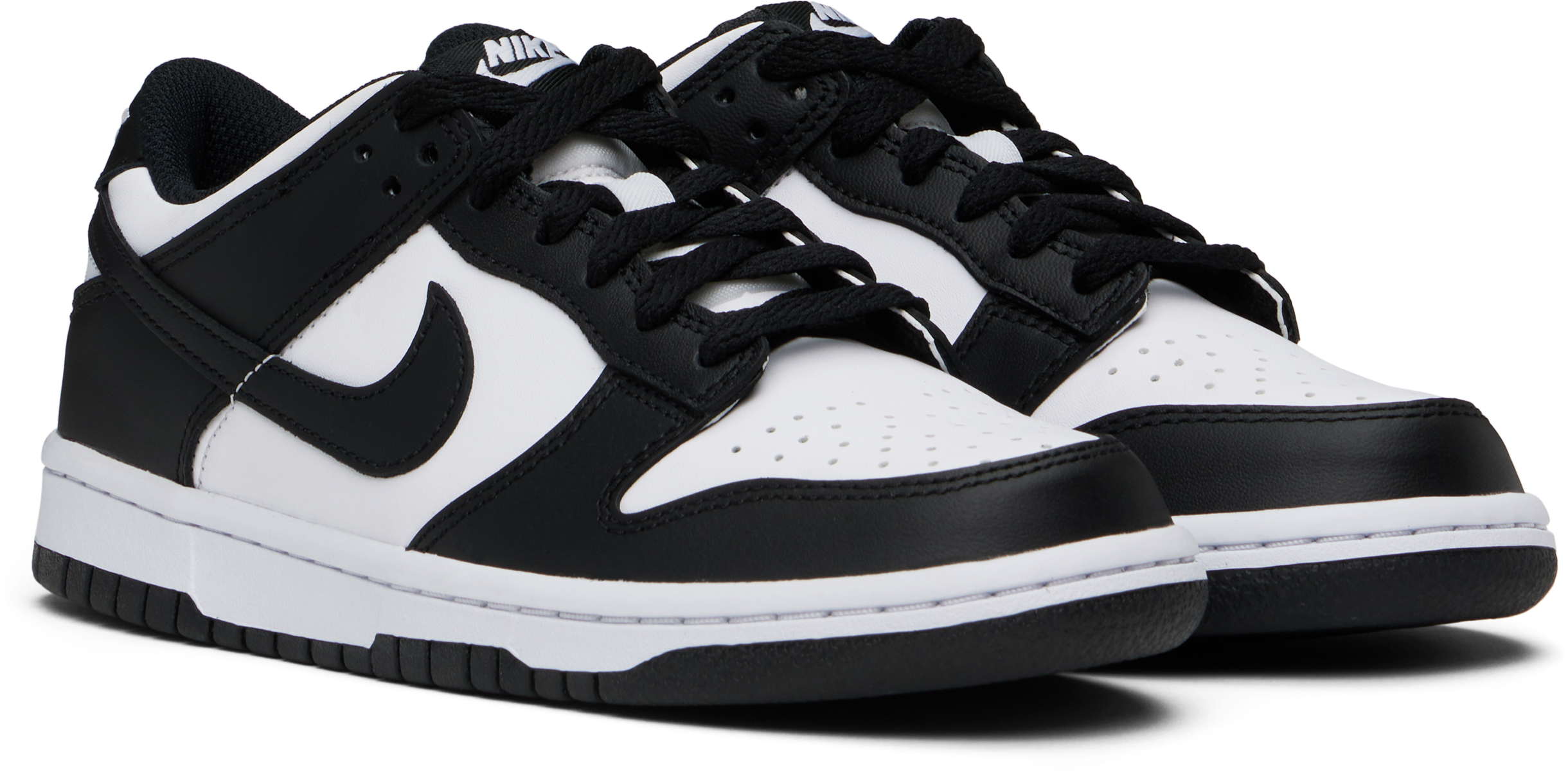 Nike Big Kids Black & White Dunk Low Sneakers In Cw1590-100
