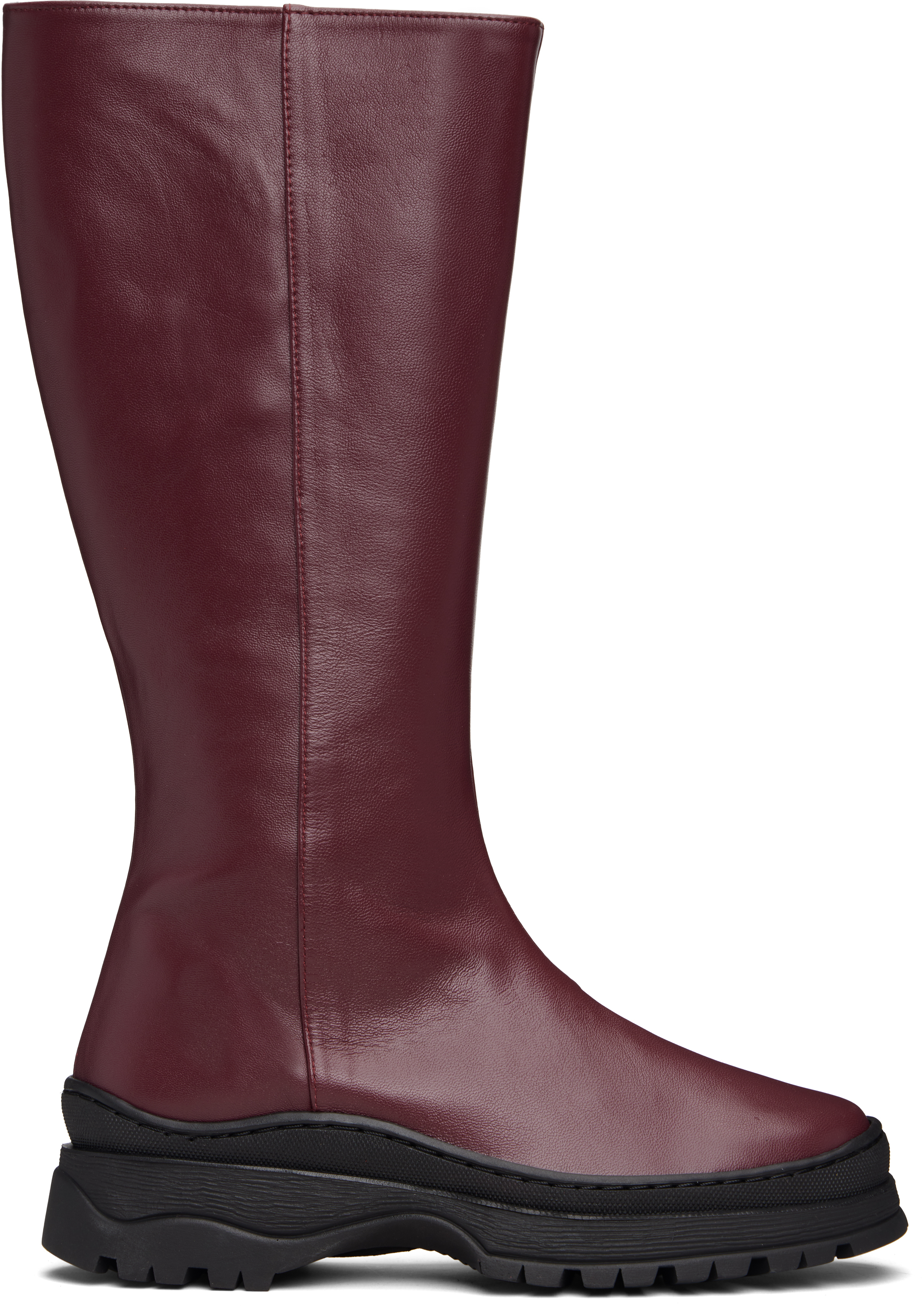Nicole Saldaña Burgundy Anna Tall Boots In Multi
