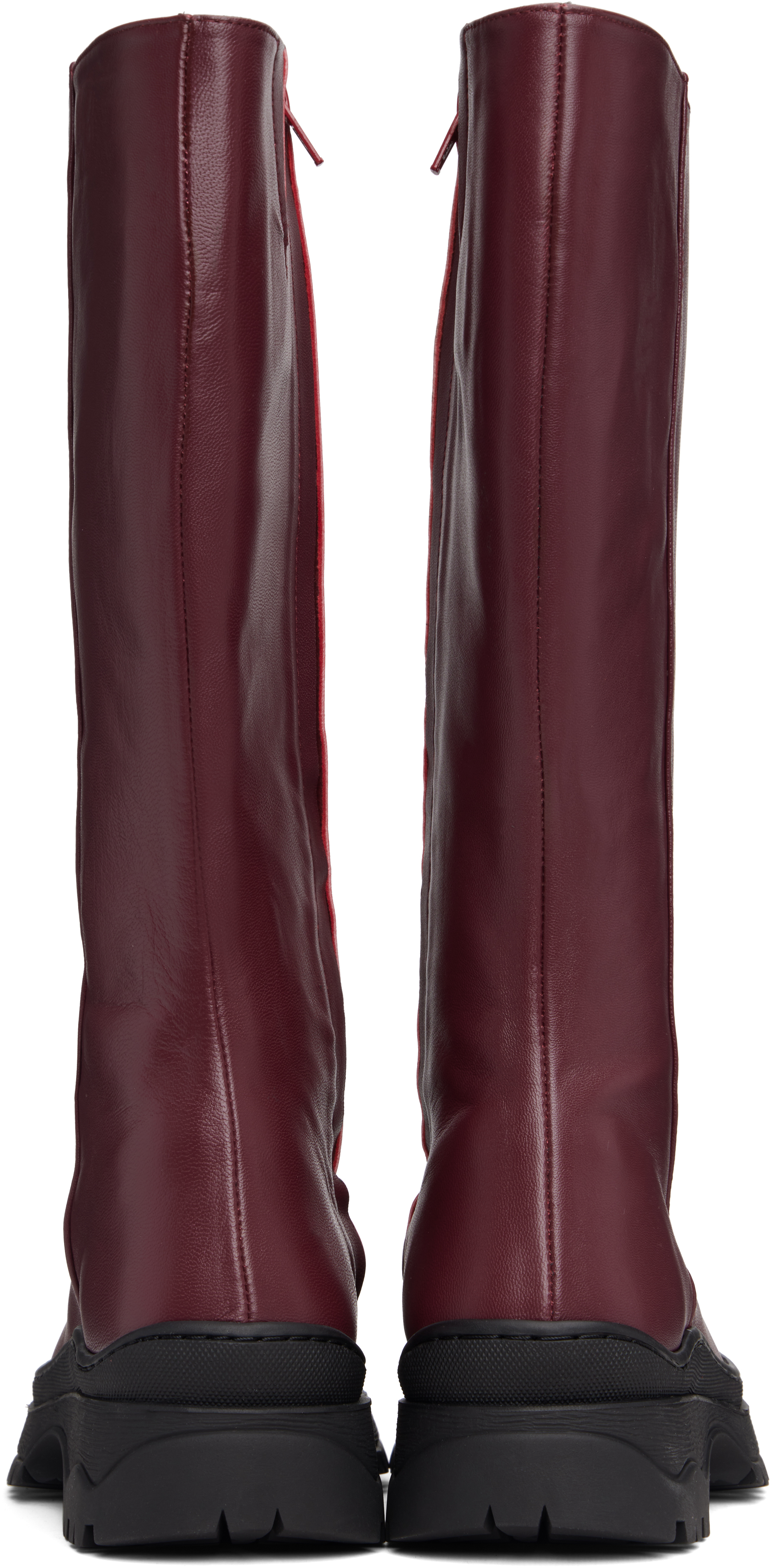Nicole Saldaña Burgundy Anna Tall Boots In Multi