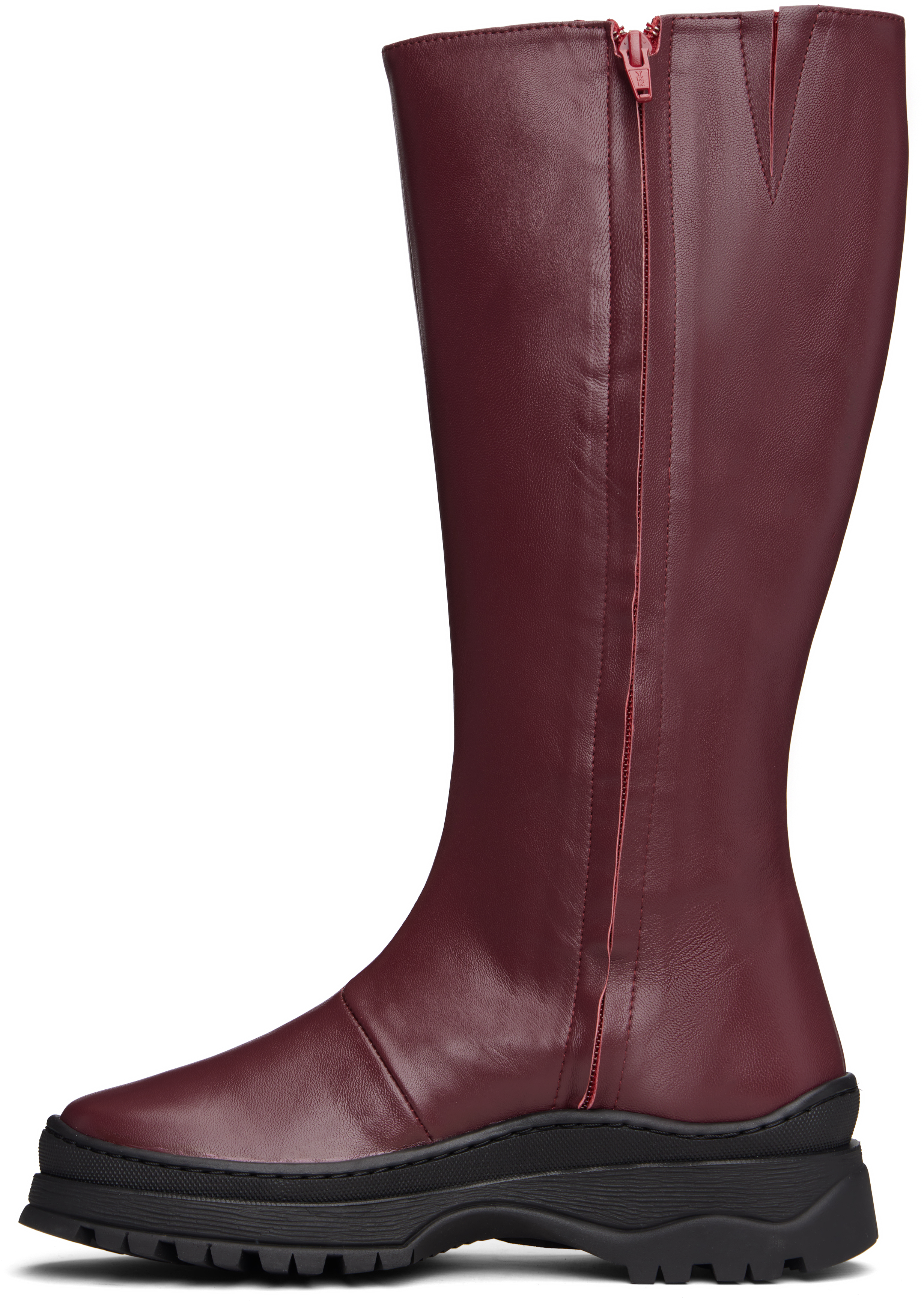 Nicole Saldaña Burgundy Anna Tall Boots In Multi