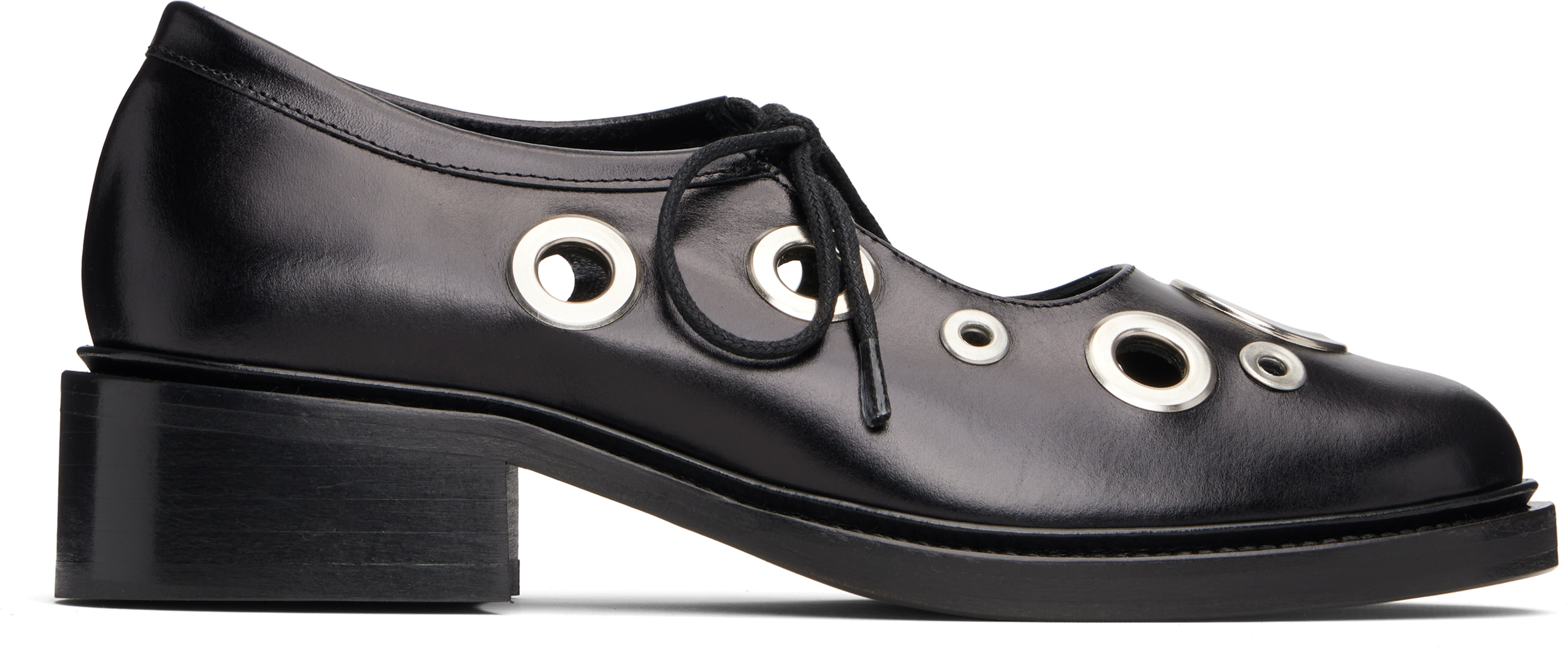 Nicole Saldaña Black Fabiana Eyelet Loafers In Multi
