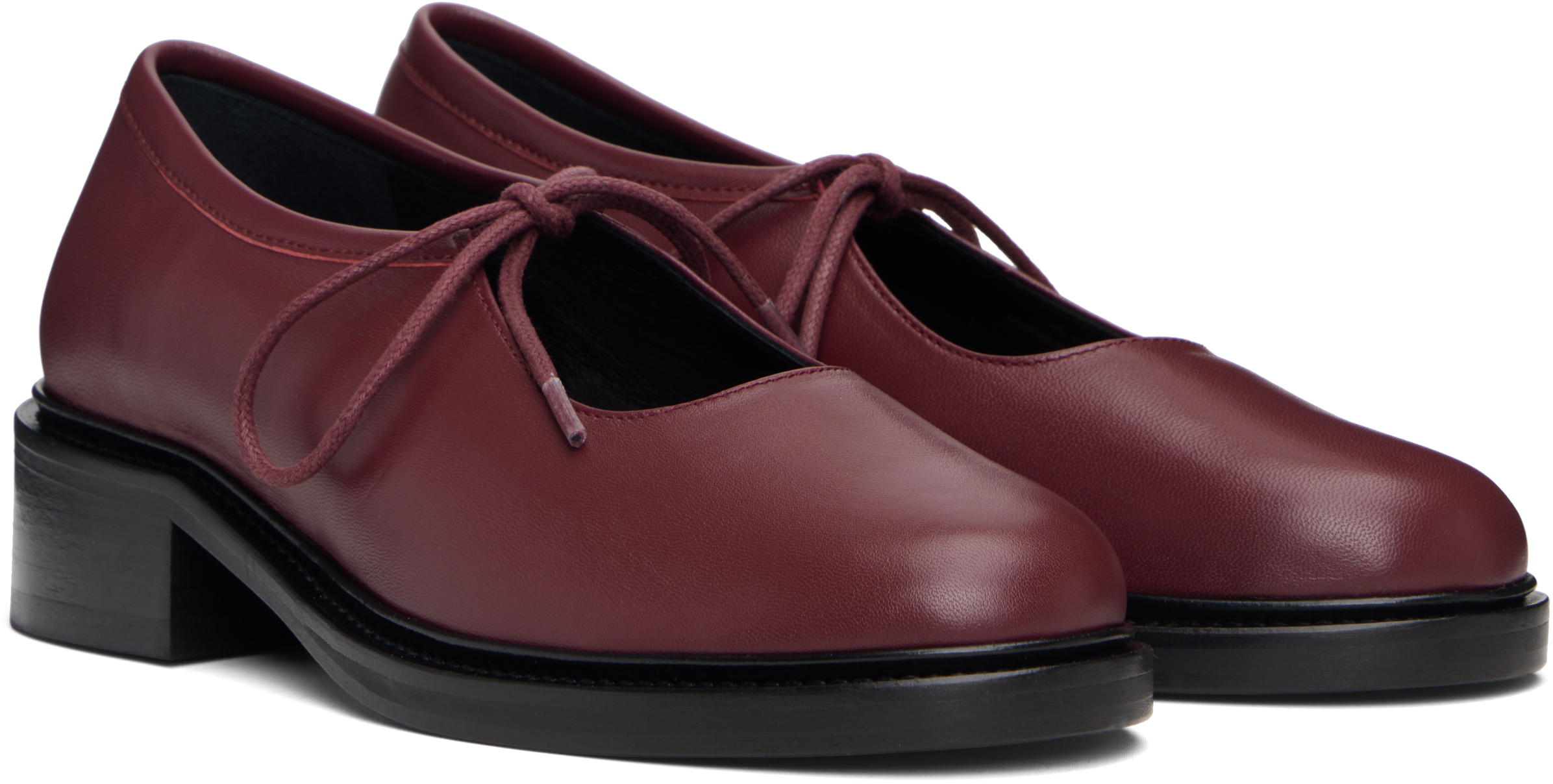 Nicole Saldaña Ssense Exclusive Red Fabiana Loafers In Burgundy