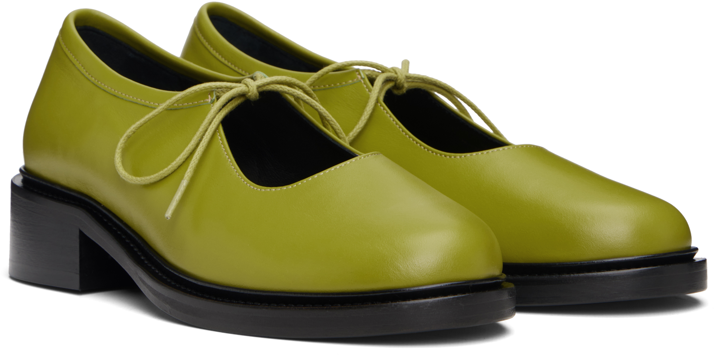 Nicole Saldaña Ssense Exclusive Green Fabiana Loafers In Animal Print