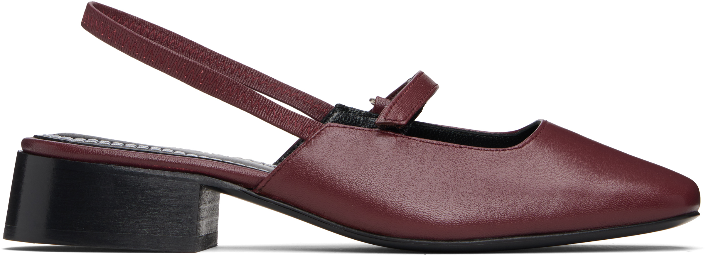Nicole Saldaña Red Poppy Ballerina Flats In Burgundy