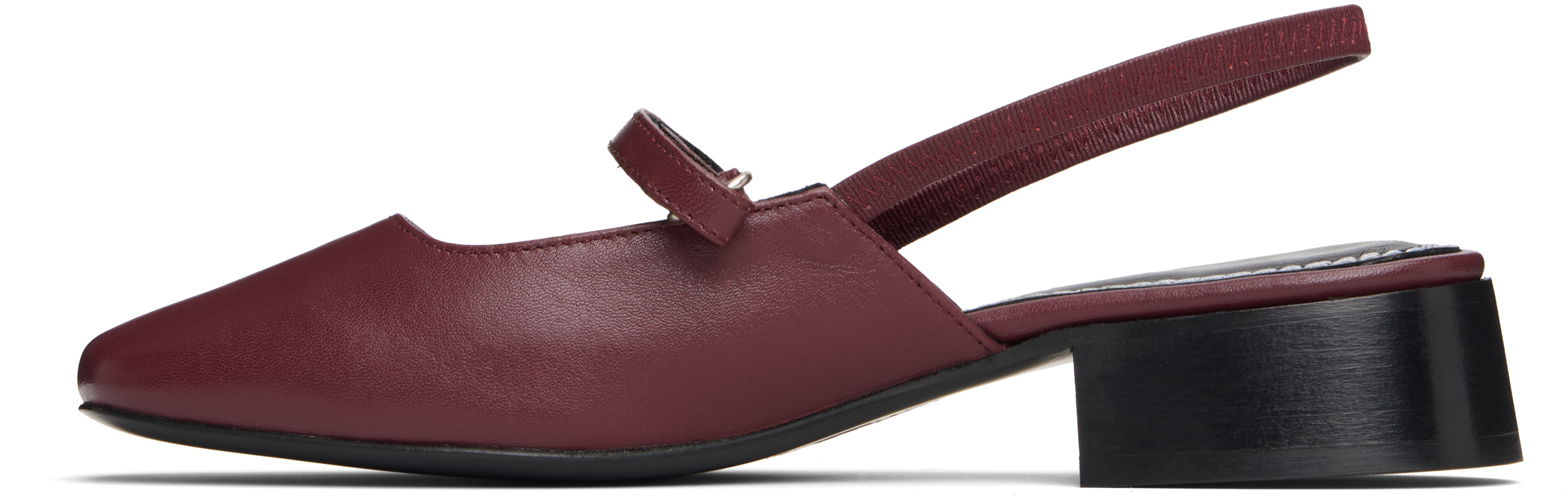 Nicole Saldaña Red Poppy Ballerina Flats In Burgundy