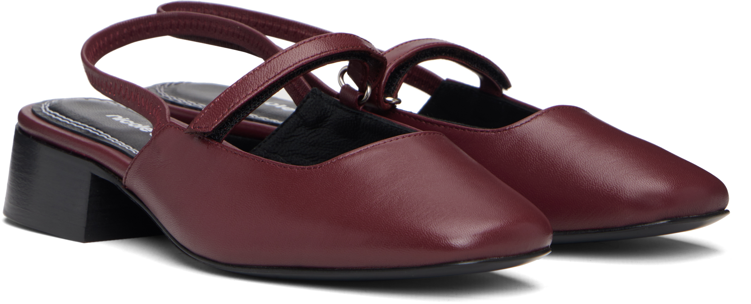 Nicole Saldaña Red Poppy Ballerina Flats In Burgundy