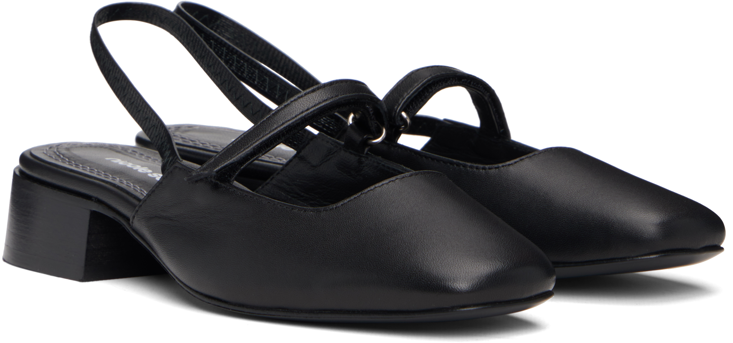 Nicole Saldaña Black Poppy Ballerina Flats In Animal Print