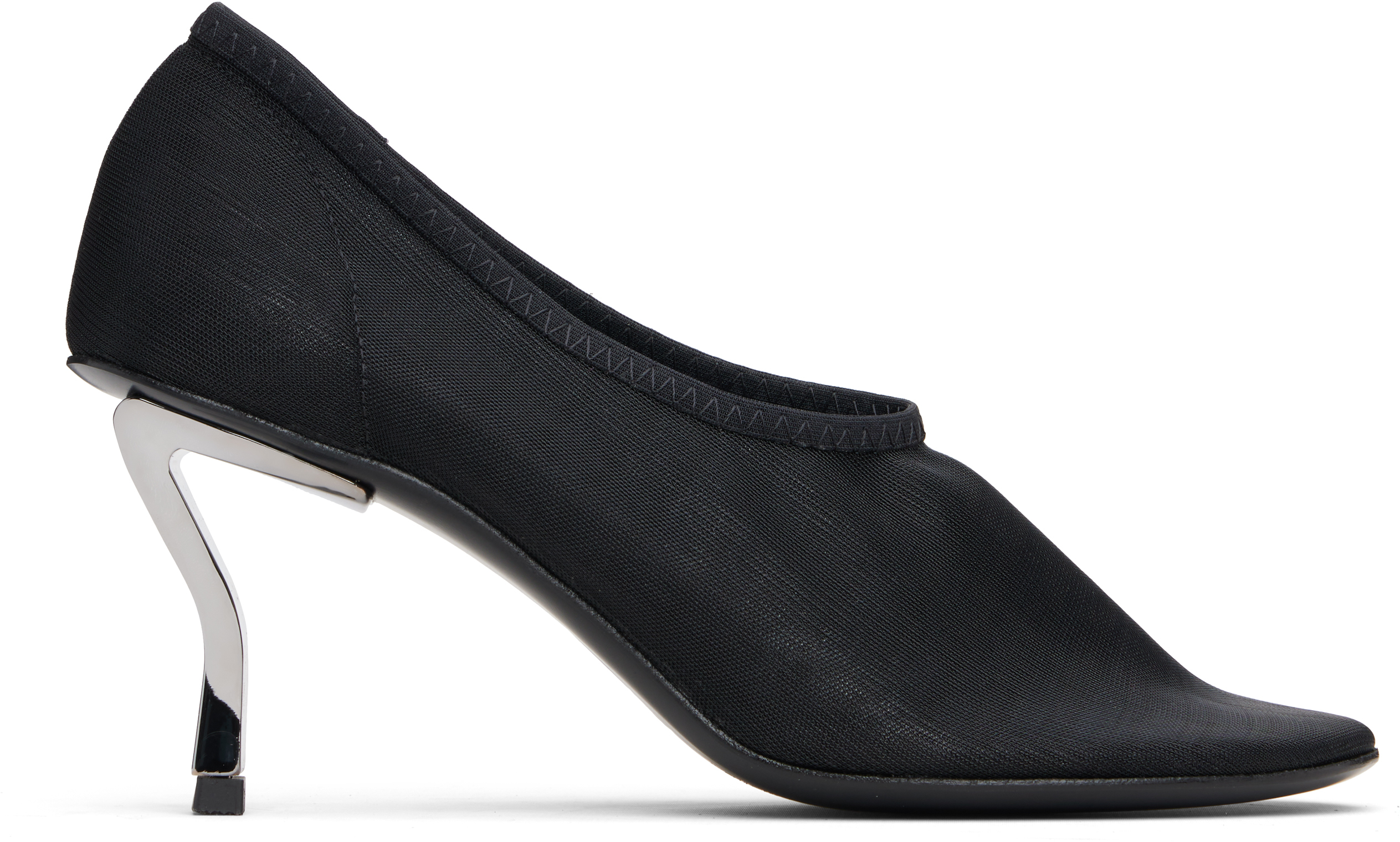 Nicole Saldaña Black Harper Mesh Heels In Multi