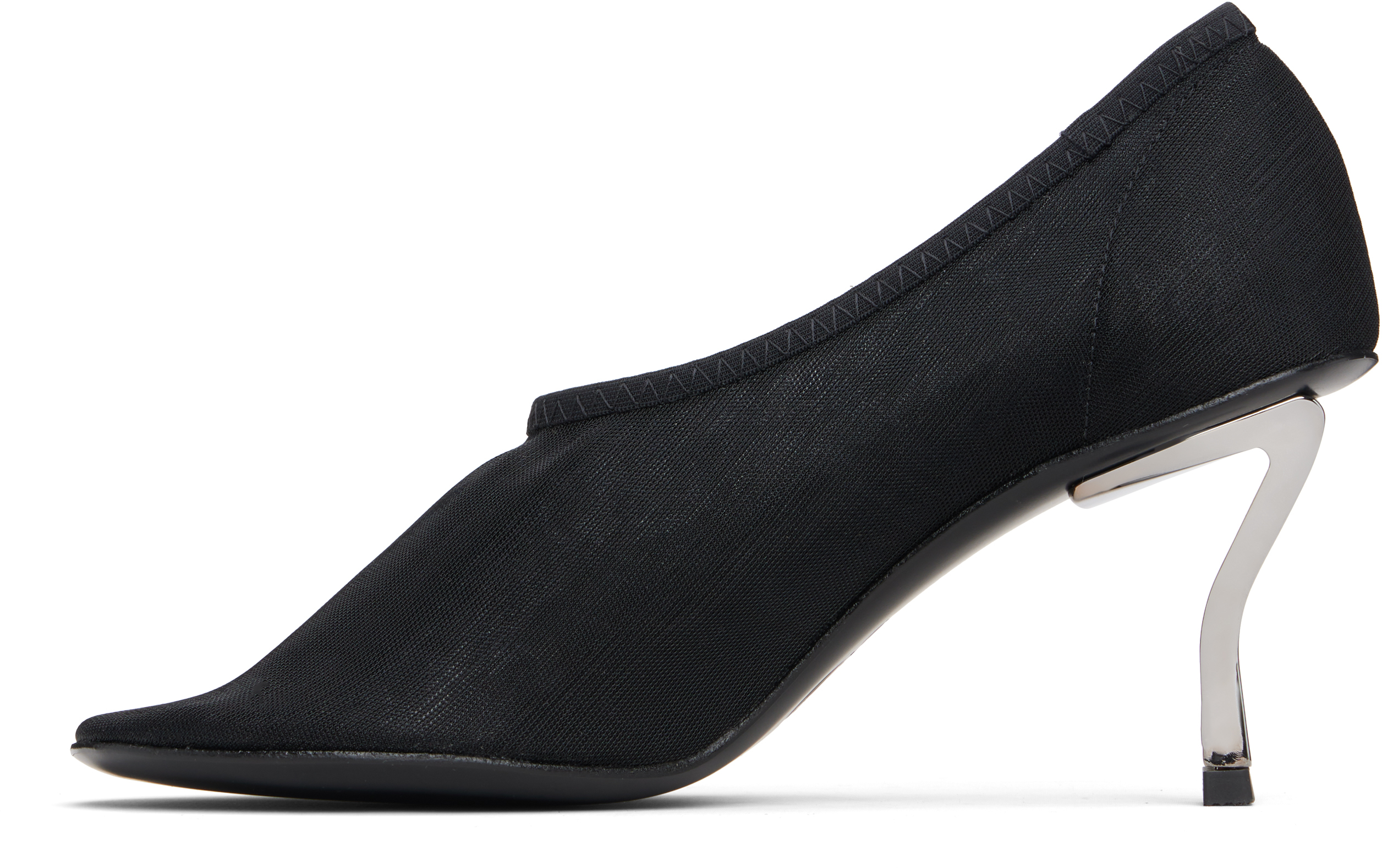 Nicole Saldaña Black Harper Mesh Heels In Multi