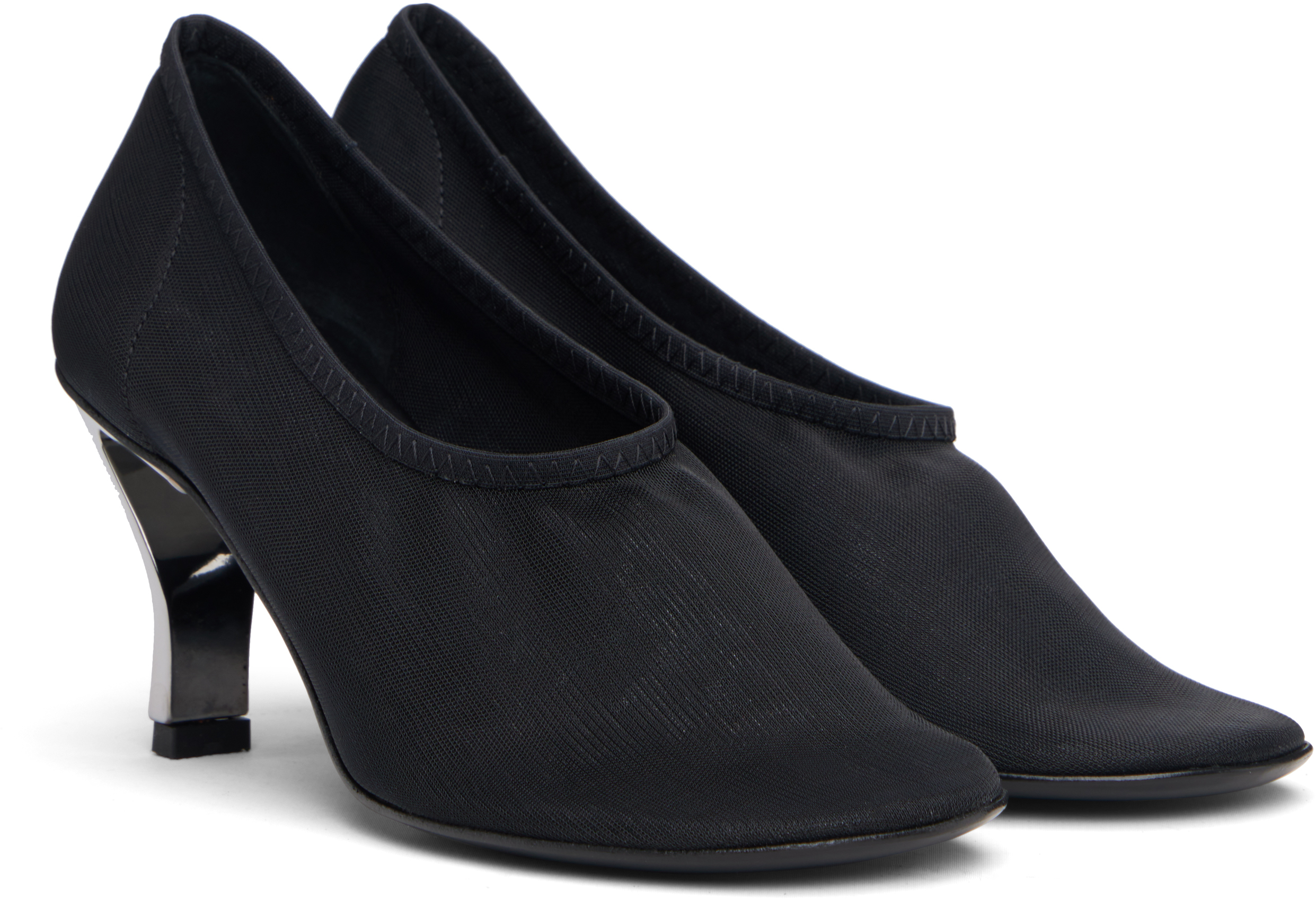 Nicole Saldaña Black Harper Mesh Heels In Multi