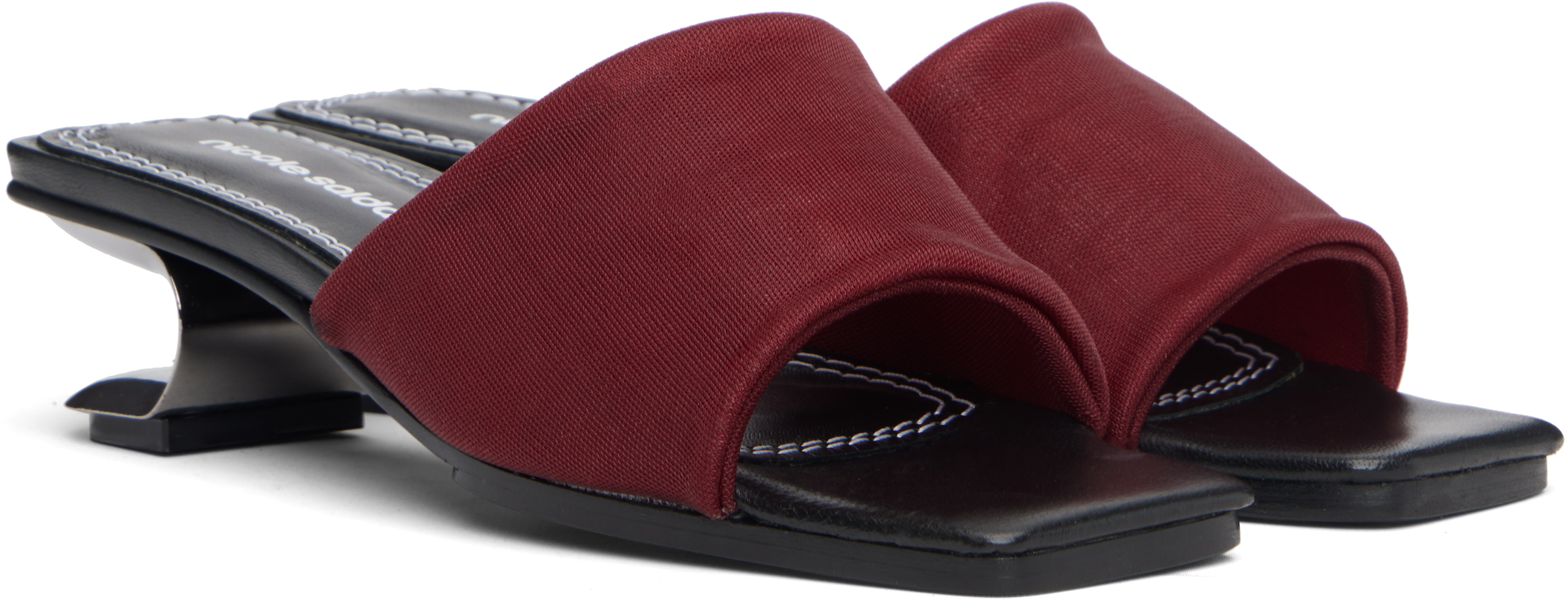 Nicole Saldaña Red Sarah Heeled Sandals In Multi