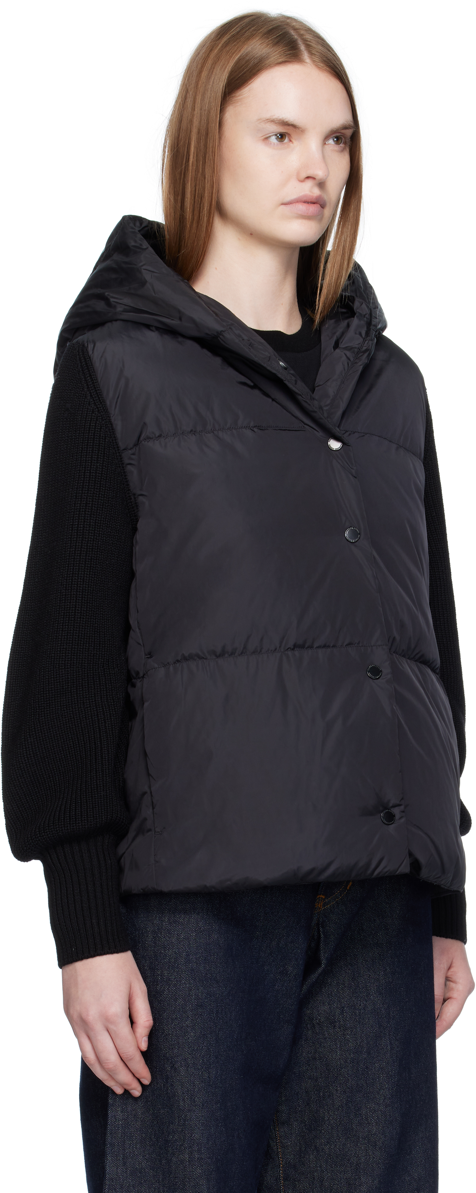Canada Goose Black Hybridge Astoria Knit Down Jacket In Black