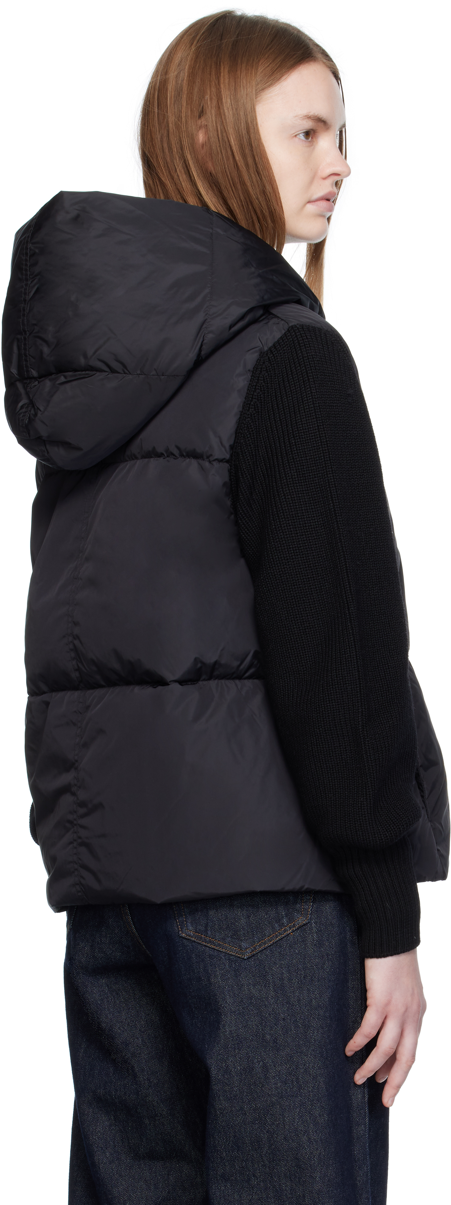 Canada Goose Black Hybridge Astoria Knit Down Jacket In Black