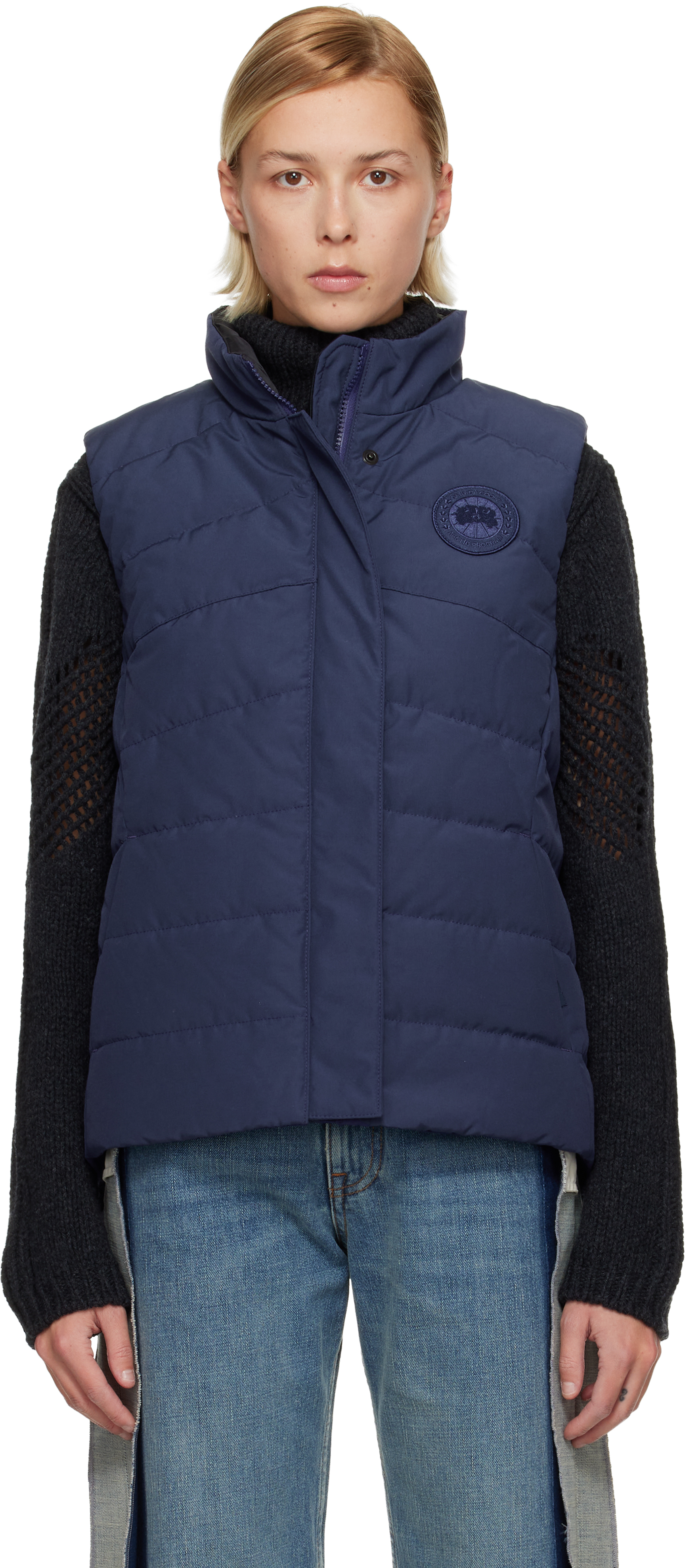 Canada Goose Blue 'tonal Label' Freestyle Down Vest