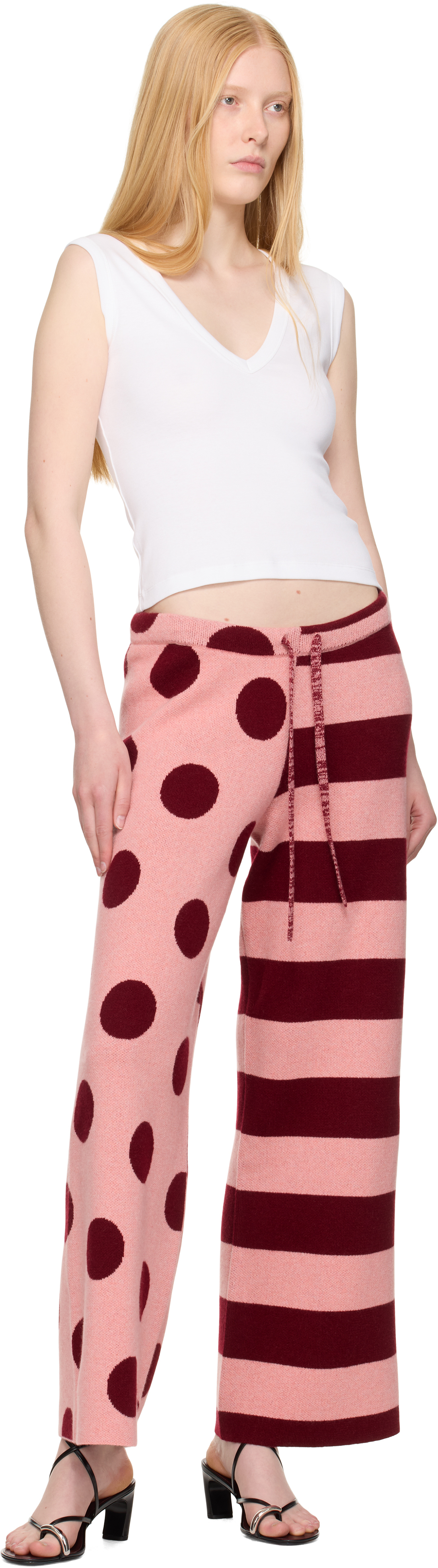 The Elder Statesman Pink Stripe Polka Dot Lounge Pants